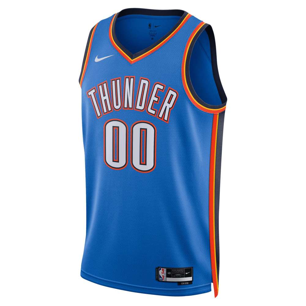 Unisex Oklahoma City Thunder Nike Blue 2025 NBA Finals Patch Custom Swingman Jersey - Icon Edition