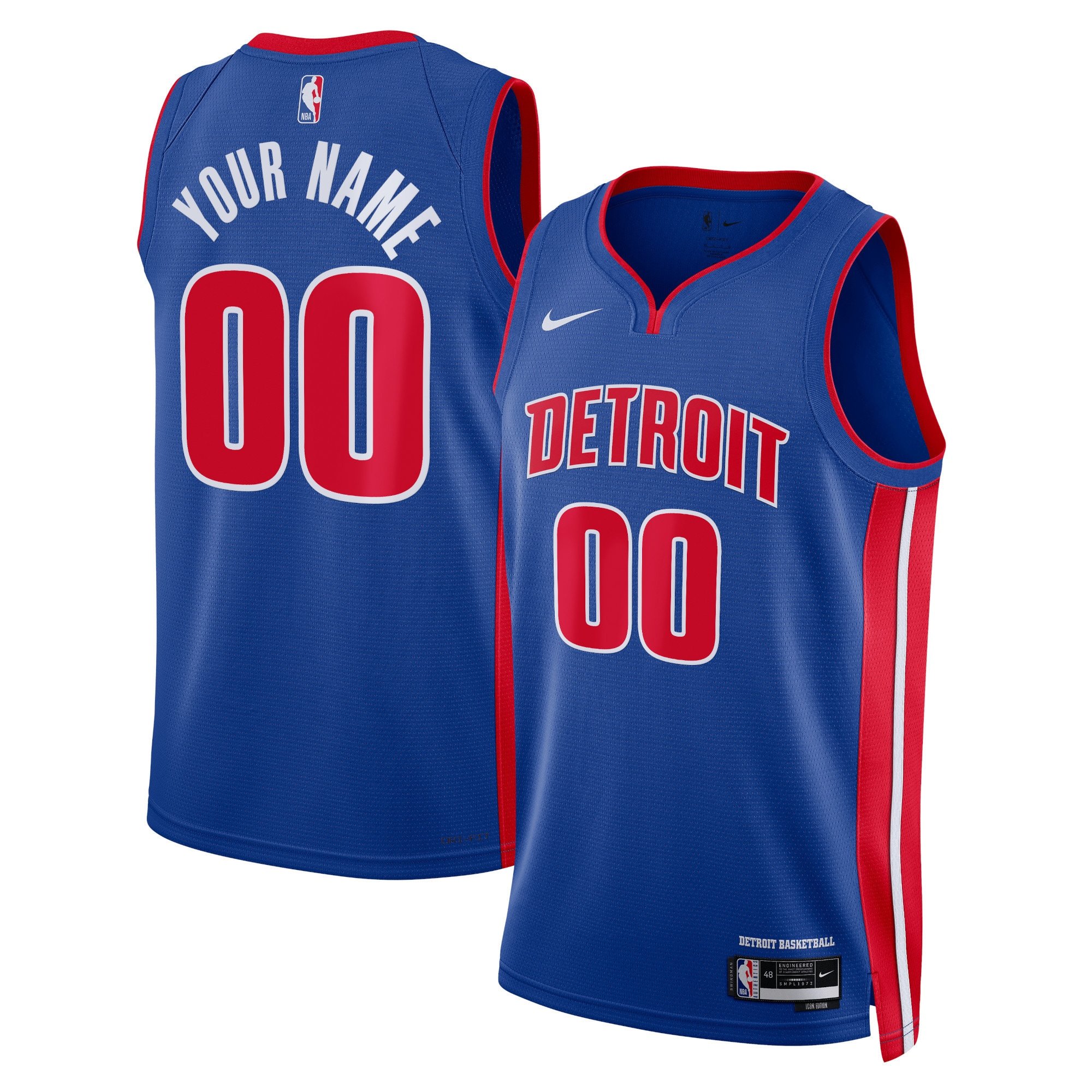 Unisex Detroit Pistons Nike White Swingman Custom Jersey - Association Edition