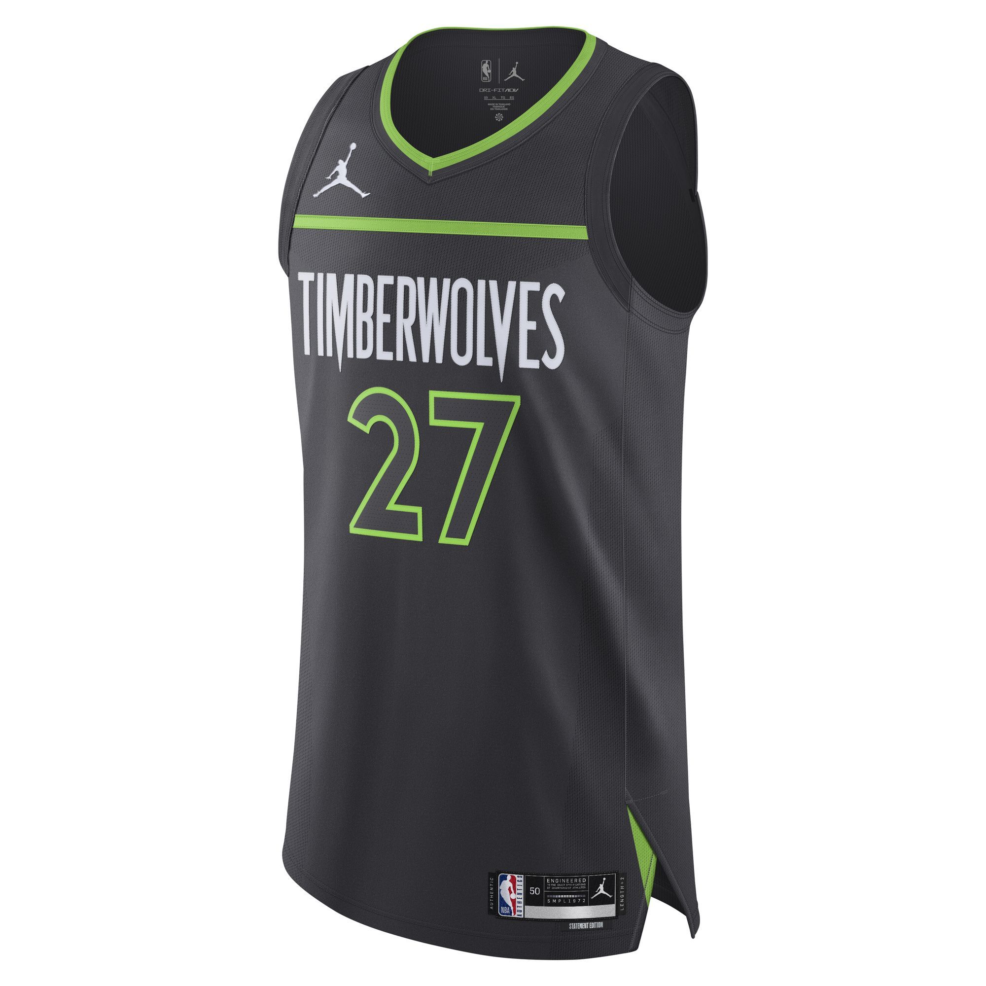 Men's Minnesota Timberwolves Rudy Gobert Jordan Brand Anthracite Authentic Jersey - Statement Edition