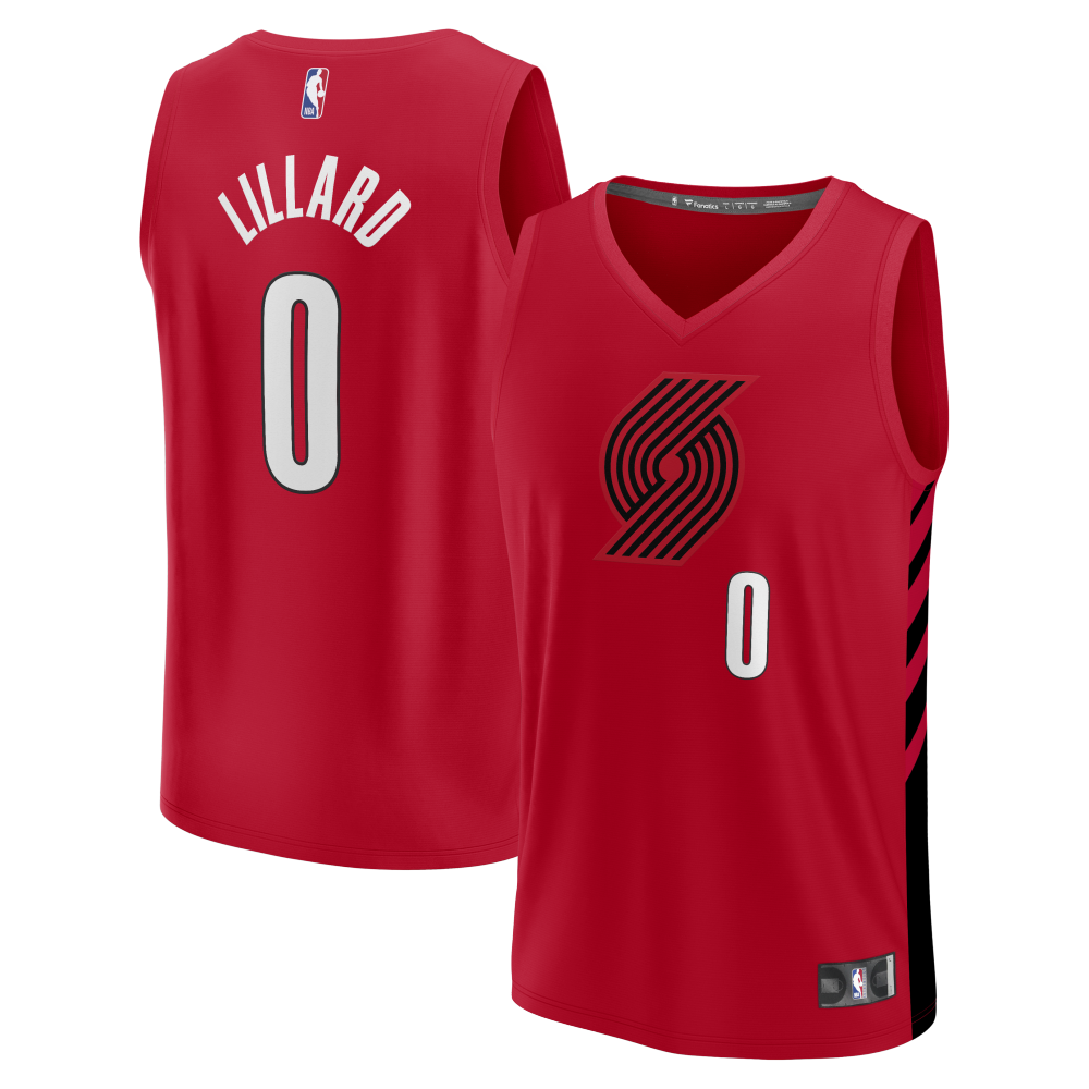 Men's Portland Trail Blazers Damian Lillard Fanatics Red Fast Break Replica Jersey - Statement Edition