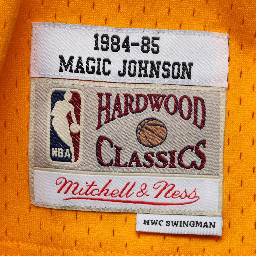 Men's Los Angeles Lakers Magic Johnson Mitchell & Ness Purple 1984/85 Hardwood Classics Swingman Jersey