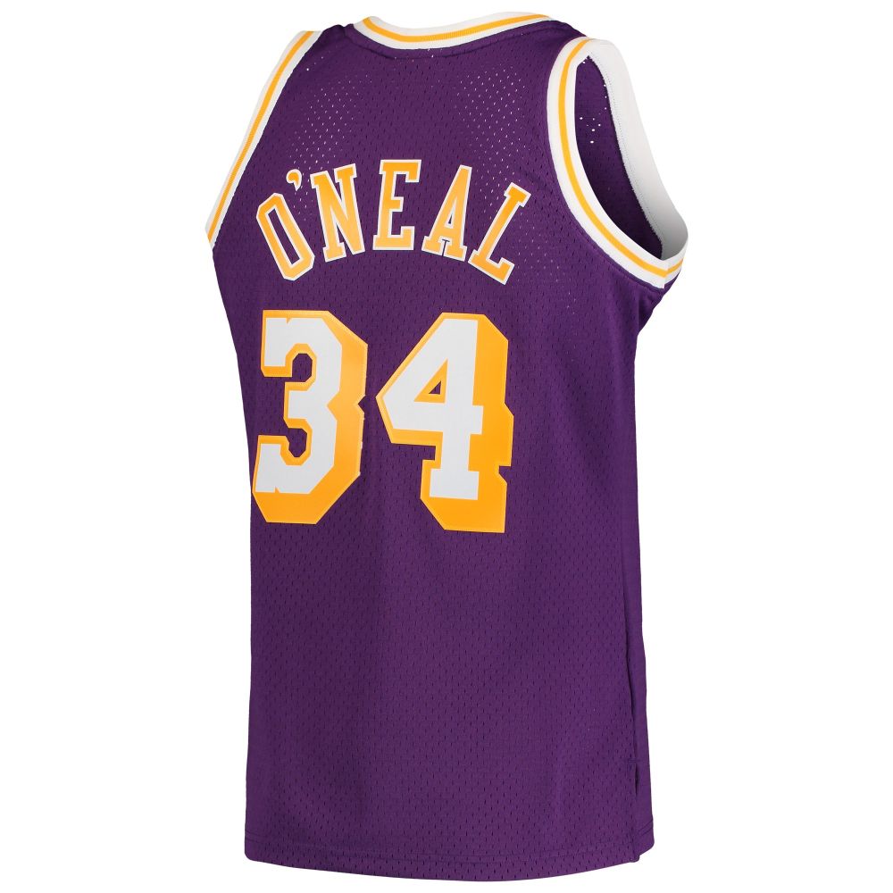 Men's Los Angeles Lakers Shaquille O'Neal Mitchell & Ness Gold 1996/97 Hardwood Classics Swingman Jersey