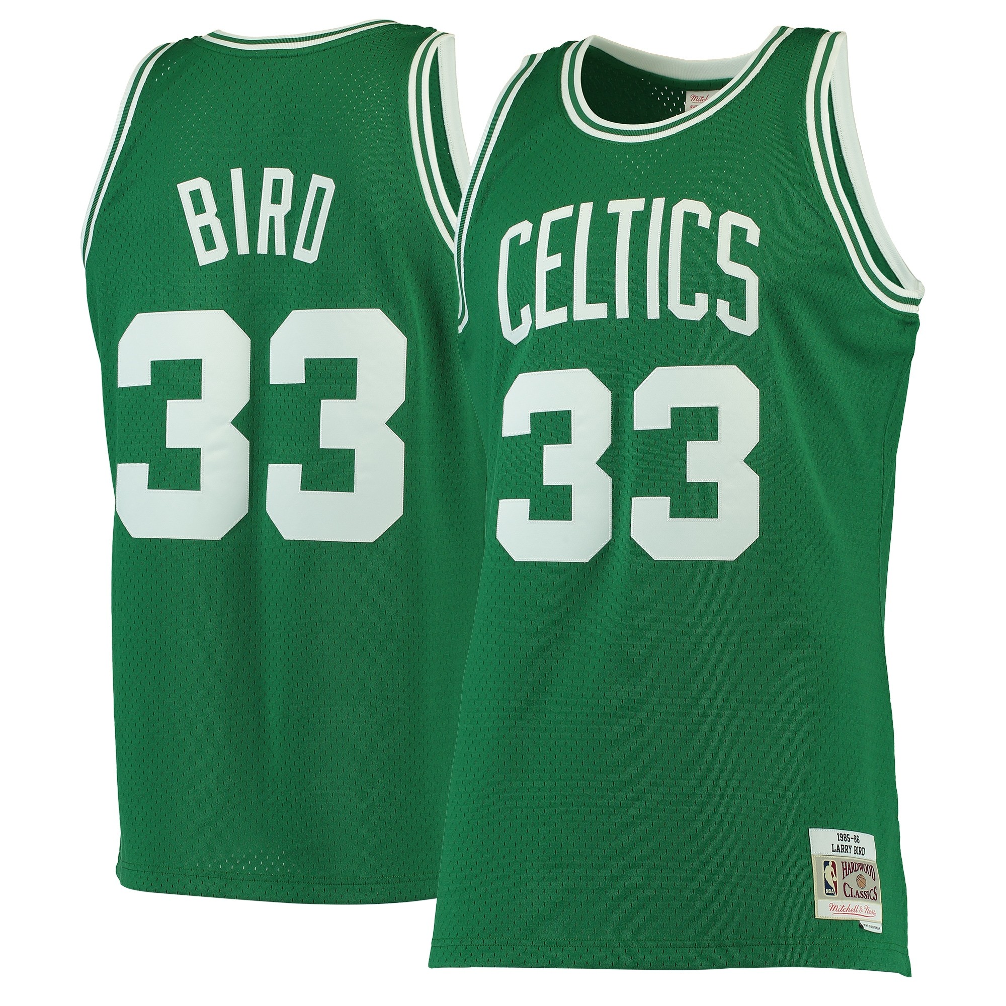 Men's Boston Celtics Larry Bird Mitchell & Ness White Hardwood Classics 1985/86 Swingman Jersey