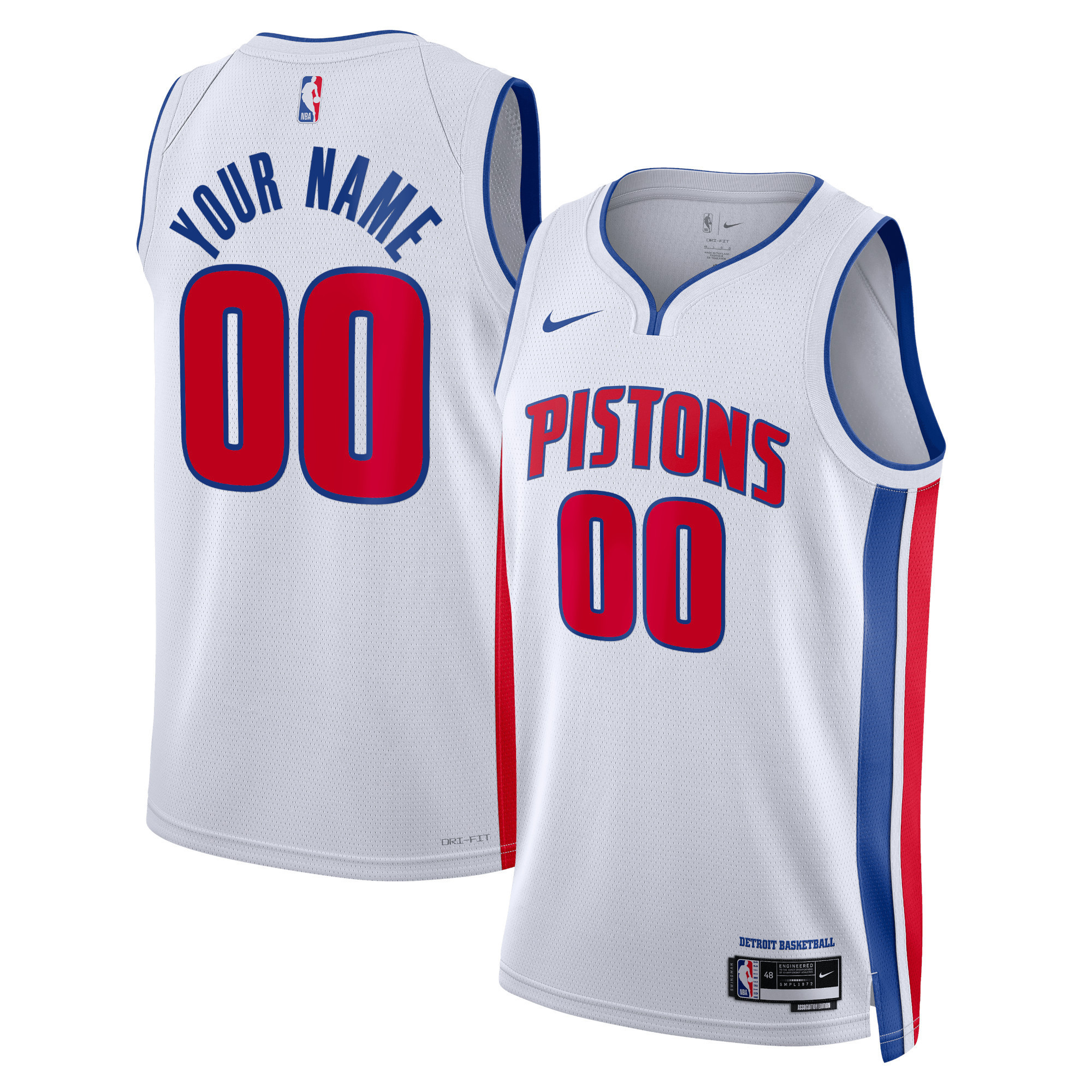Unisex Detroit Pistons Nike Blue Swingman Custom Jersey - Icon Edition
