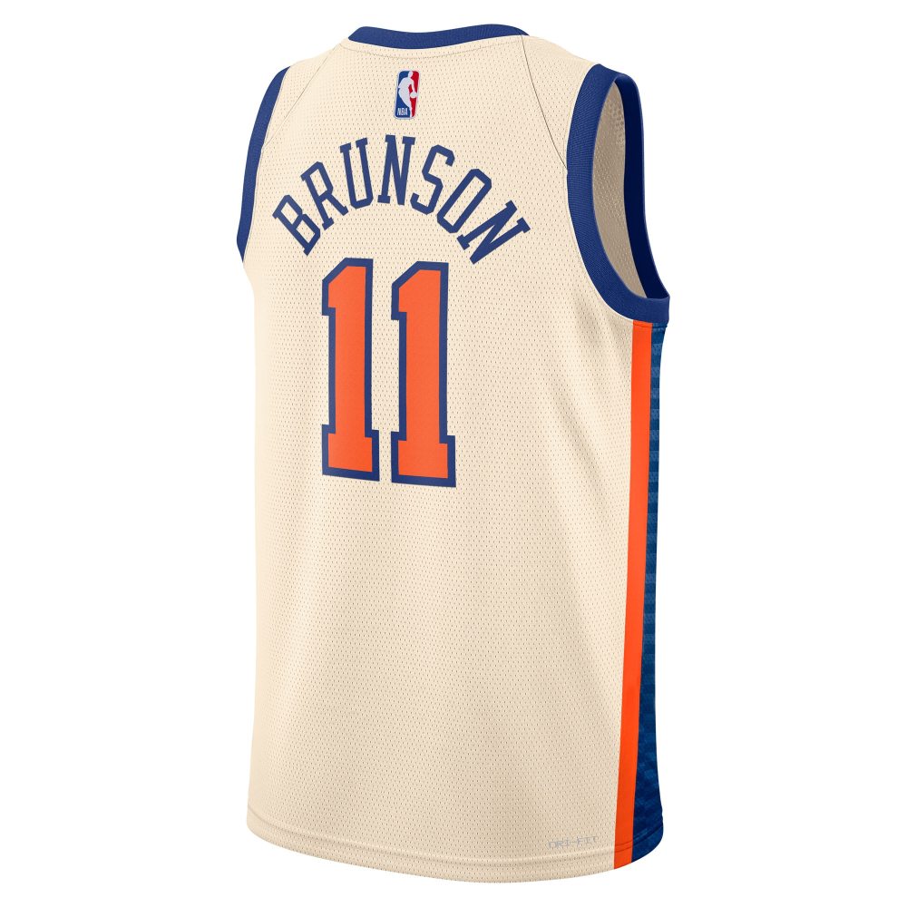 Unisex New York Knicks Jalen Brunson Nike Cream 2025/26 Swingman Jersey - City Edition
