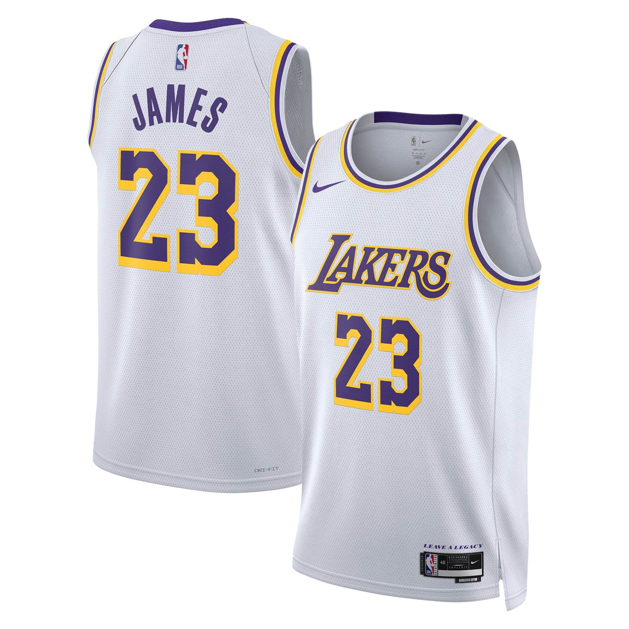 Unisex Los Angeles Lakers LeBron James Nike White Swingman Jersey - Association Edition