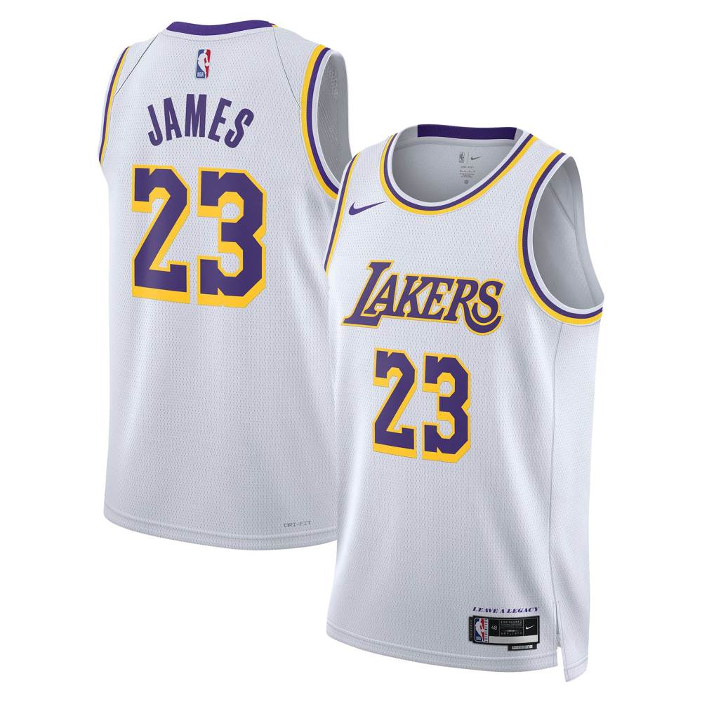 Unisex Los Angeles Lakers LeBron James Nike White Swingman Jersey - Association Edition