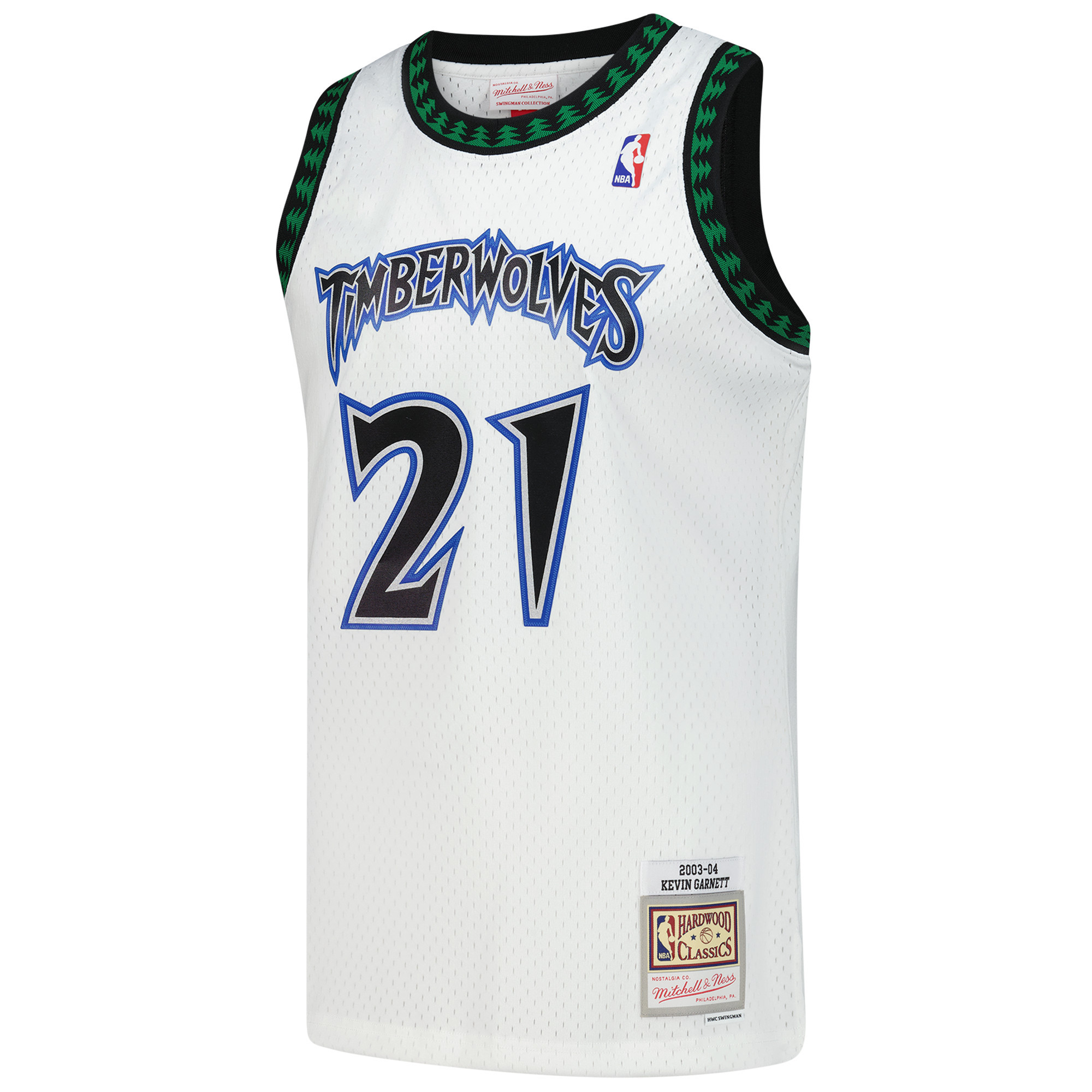 Men's Minnesota Timberwolves Kevin Garnett Mitchell & Ness White Hardwood Classics Swingman Jersey