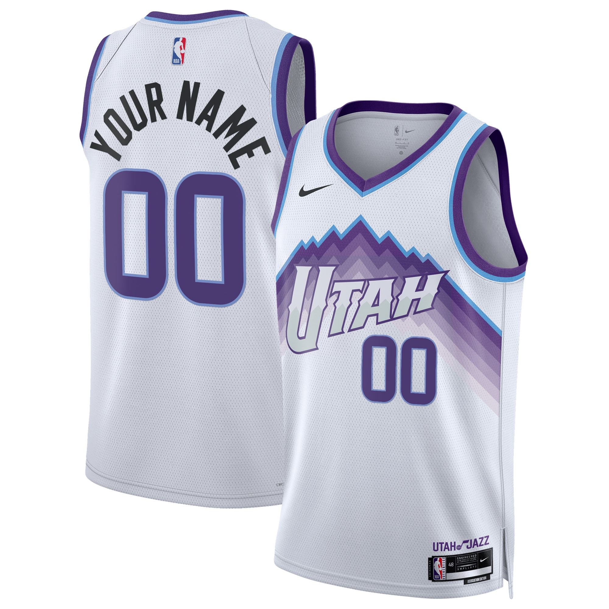 Unisex Utah Jazz Nike White Swingman Custom Jersey - Association Edition