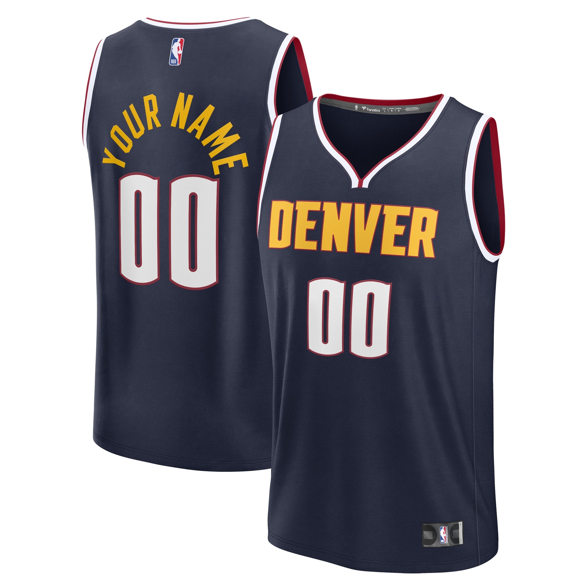 Men's Denver Nuggets Fanatics Blue Fast Break Custom Jersey - Statement Edition