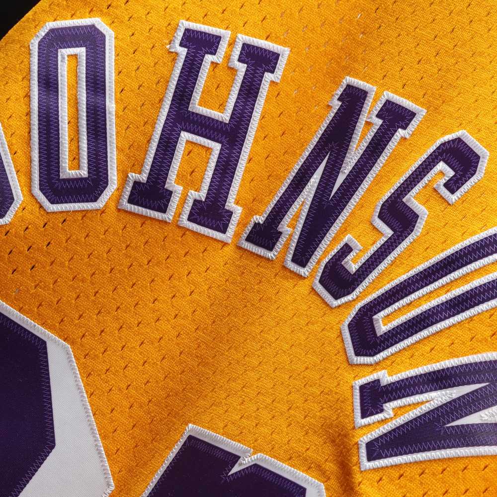 Men's Los Angeles Lakers Magic Johnson Mitchell & Ness Purple 1984/85 Hardwood Classics Swingman Jersey