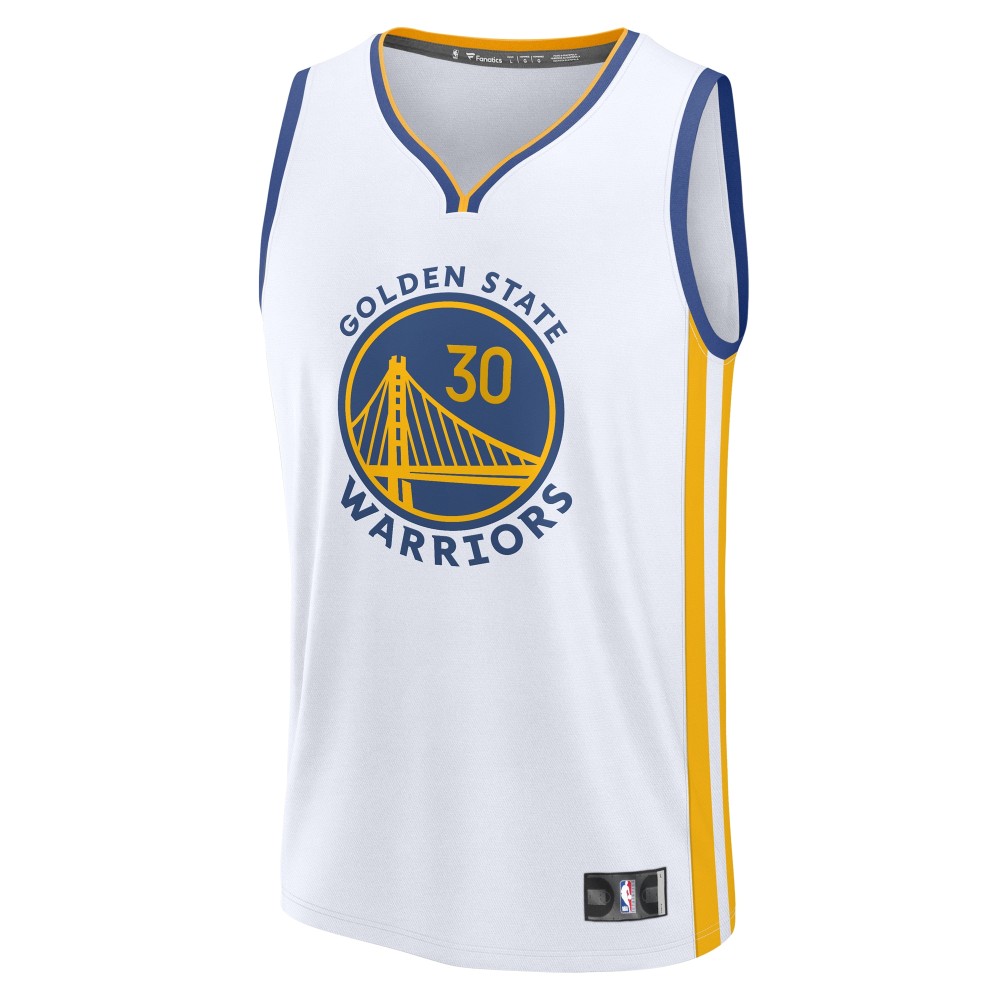 Men's Golden State Warriors Stephen Curry Fanatics White Fast Break Replica Jersey - Association Edition