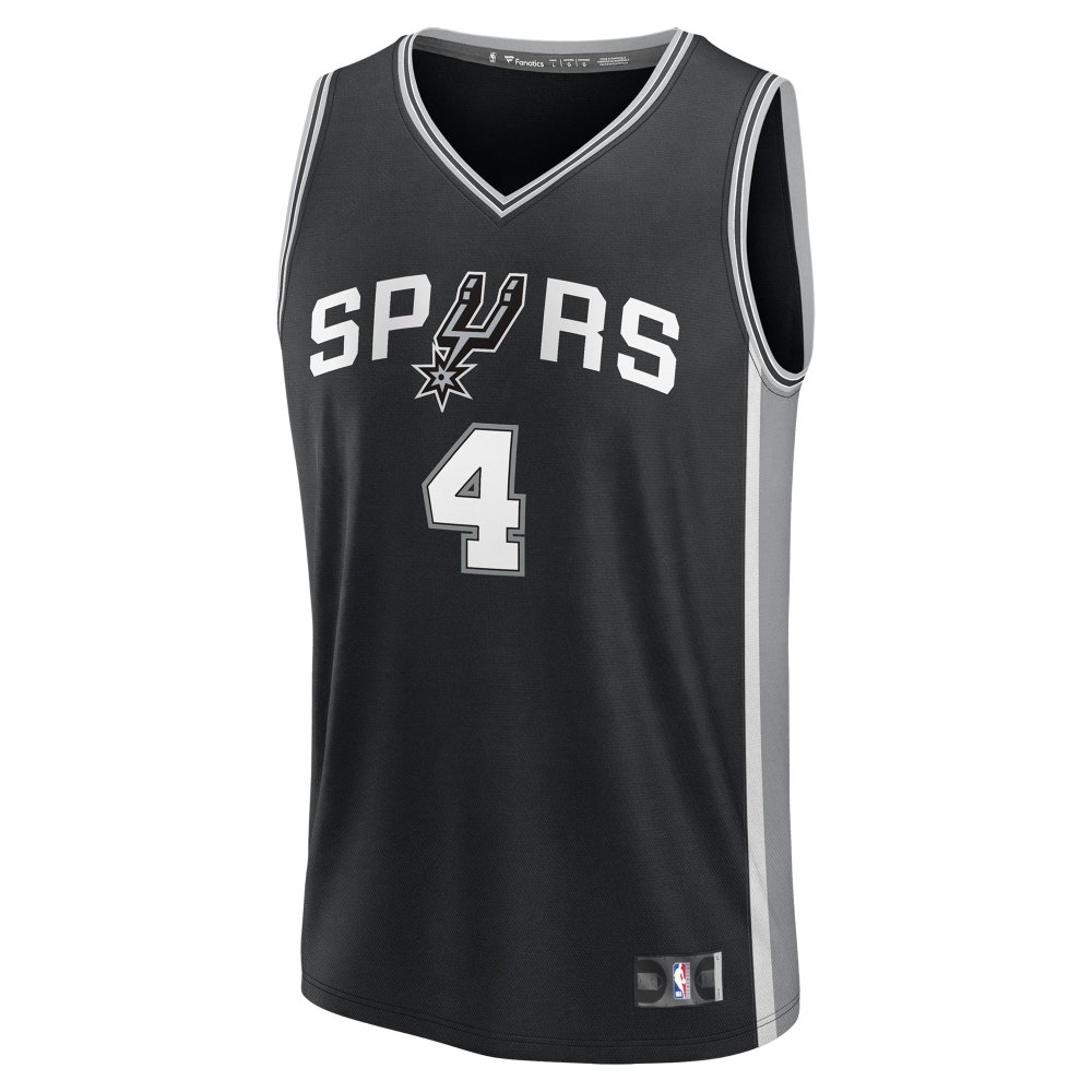Men's San Antonio Spurs De'Aaron Fox Fanatics Black Fast Break Replica Player Jersey - Icon Edition