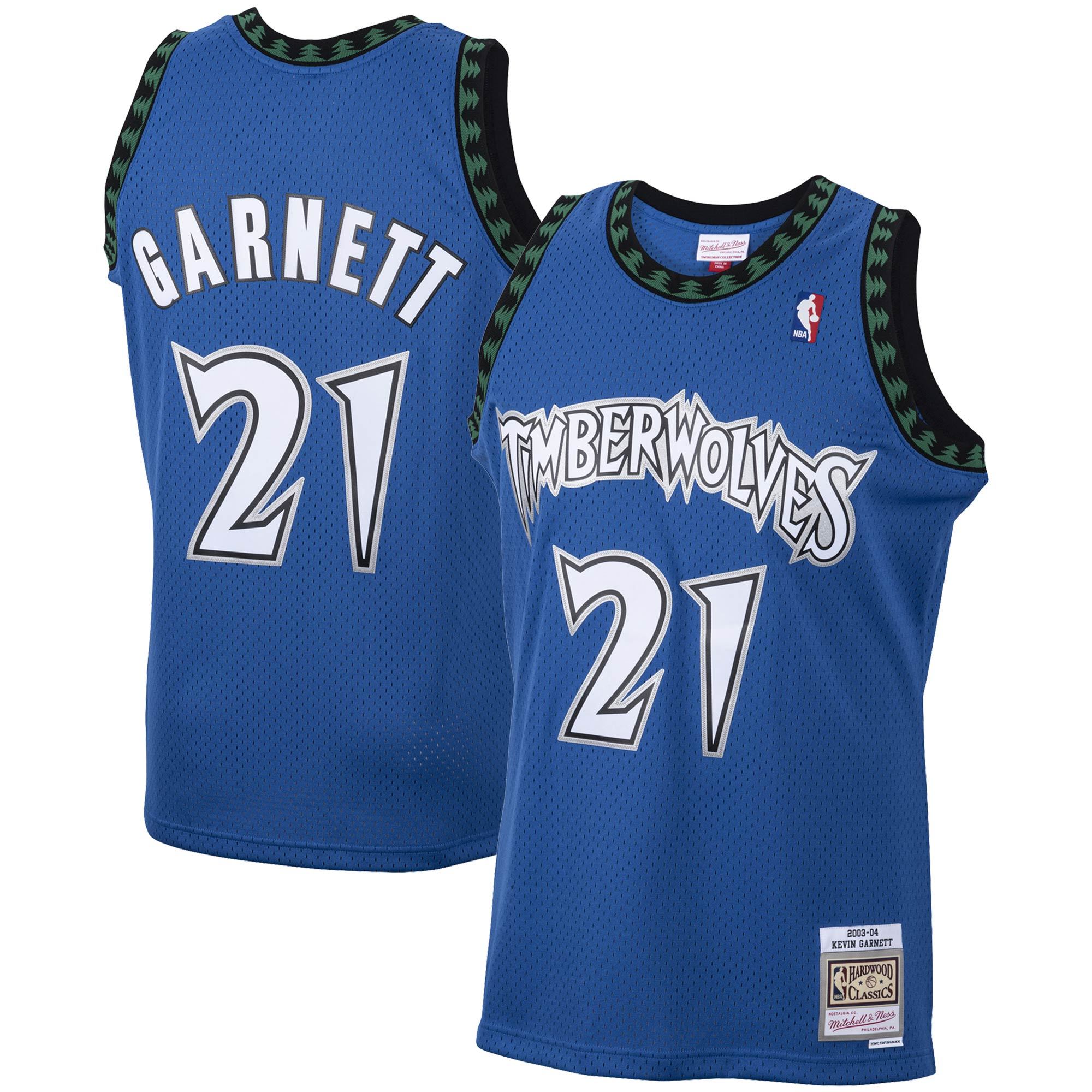 Men's Minnesota Timberwolves Kevin Garnett Mitchell & Ness Blue 2003/04 Hardwood Classics Swingman Jersey