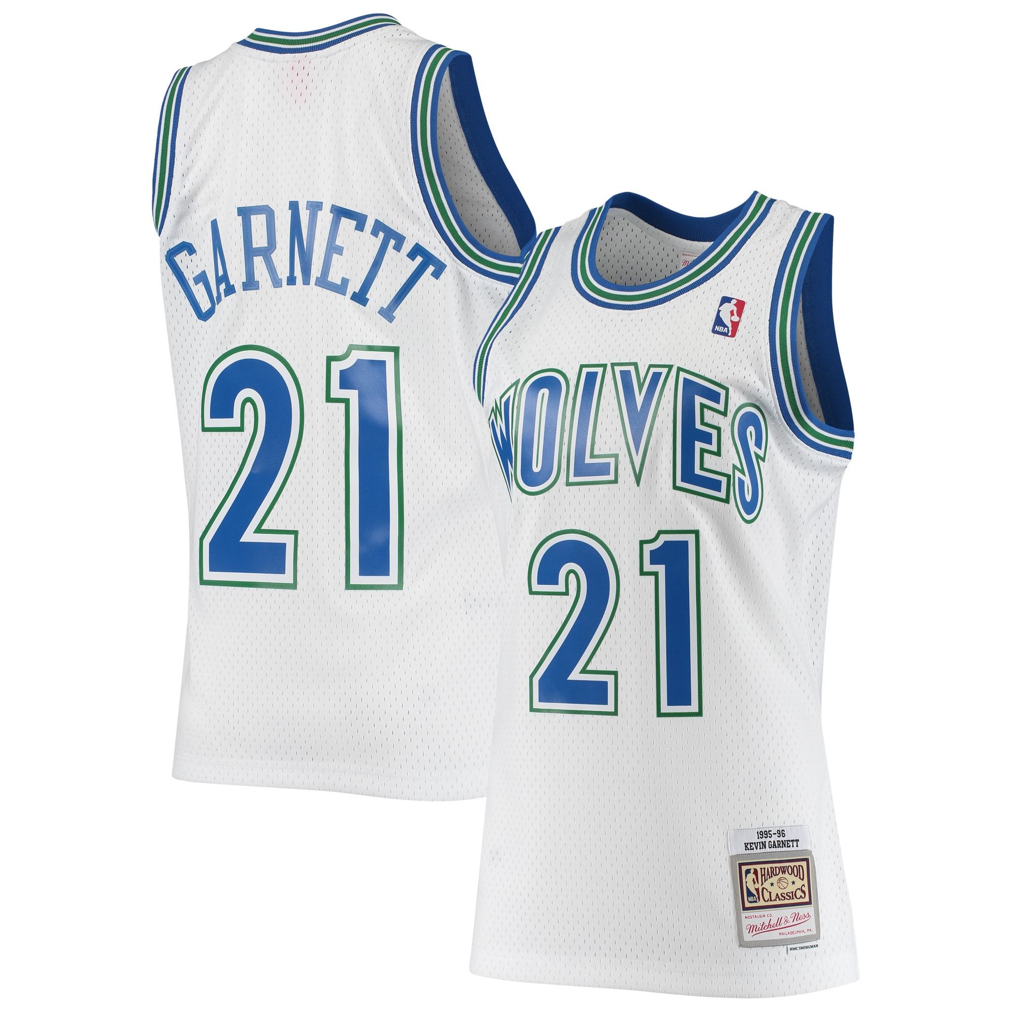 Men's Minnesota Timberwolves Kevin Garnett Mitchell & Ness Black Hardwood Classics Swingman Jersey