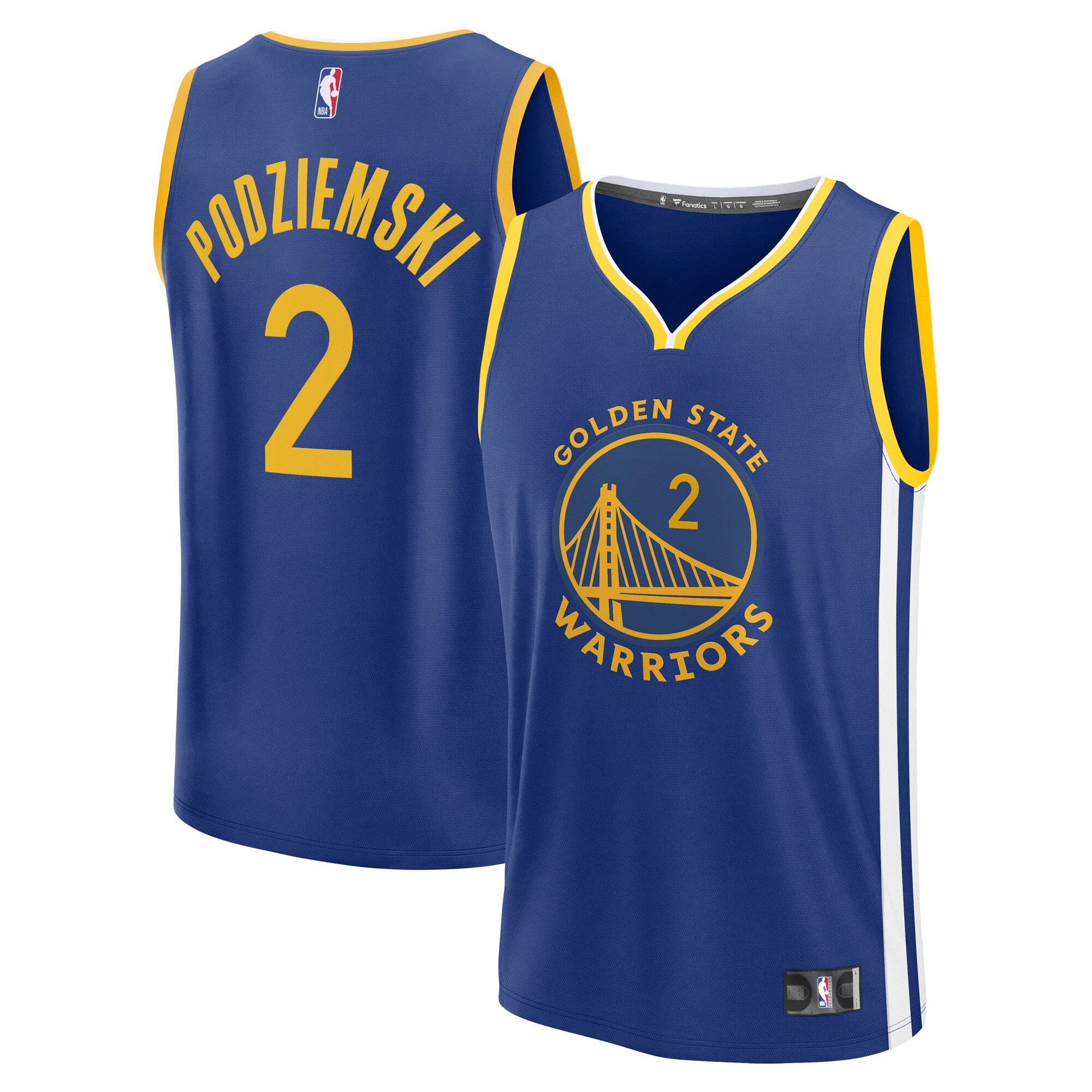 Men's Golden State Warriors Brandin Podziemski Fanatics Royal Fast Break Replica Player Jersey - Icon Edition