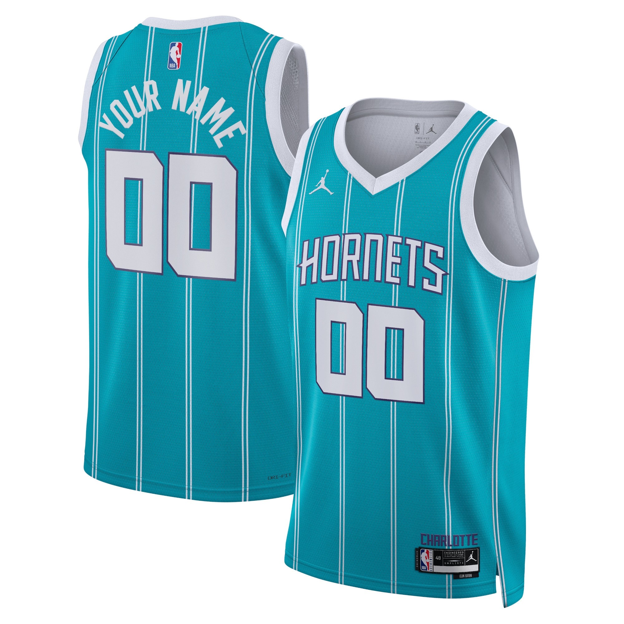 Unisex Charlotte Hornets Jordan Brand White Swingman Custom Jersey - Association Edition