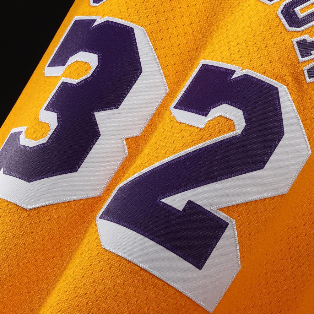 Men's Los Angeles Lakers Magic Johnson Mitchell & Ness Purple 1984/85 Hardwood Classics Swingman Jersey