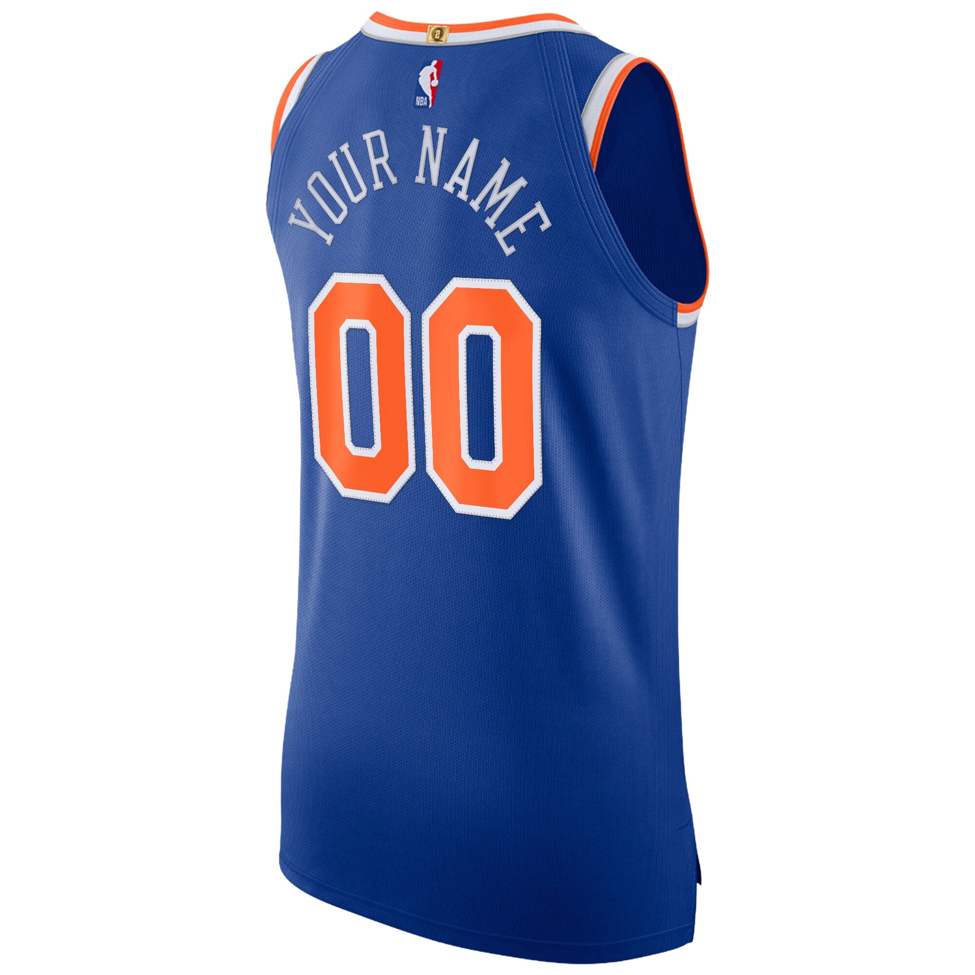 Men's New York Knicks Nike Blue Authentic Custom Jersey - Icon Edition