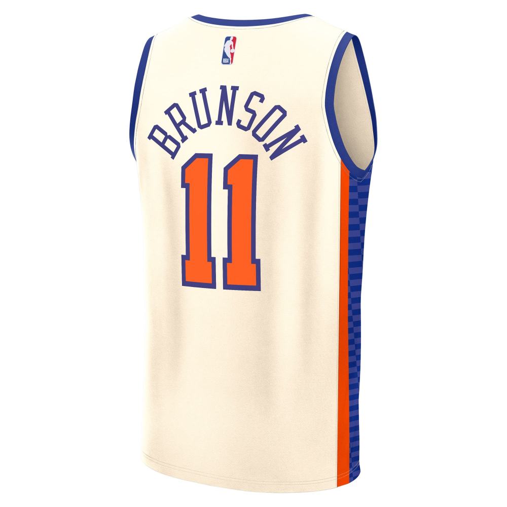 Men's New York Knicks Jalen Brunson Fanatics Cream 2025/26 City Edition Fast Break Jersey