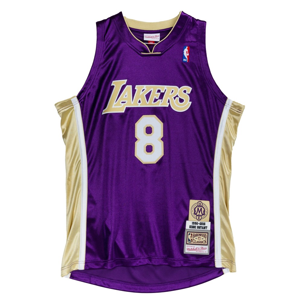 Men's Los Angeles Lakers Kobe Bryant Mitchell & Ness Gold Hall of Fame Class of 2020 #8 Authentic Jersey