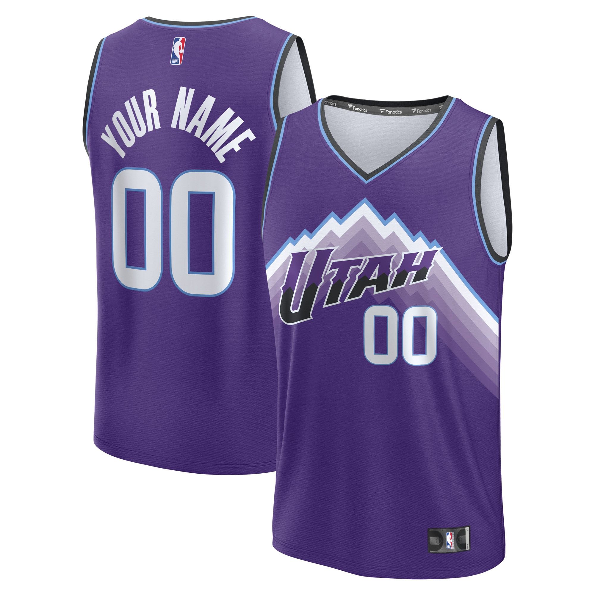 Men's Utah Jazz Fanatics White Fast Break Replica Custom Jersey - Association Edition