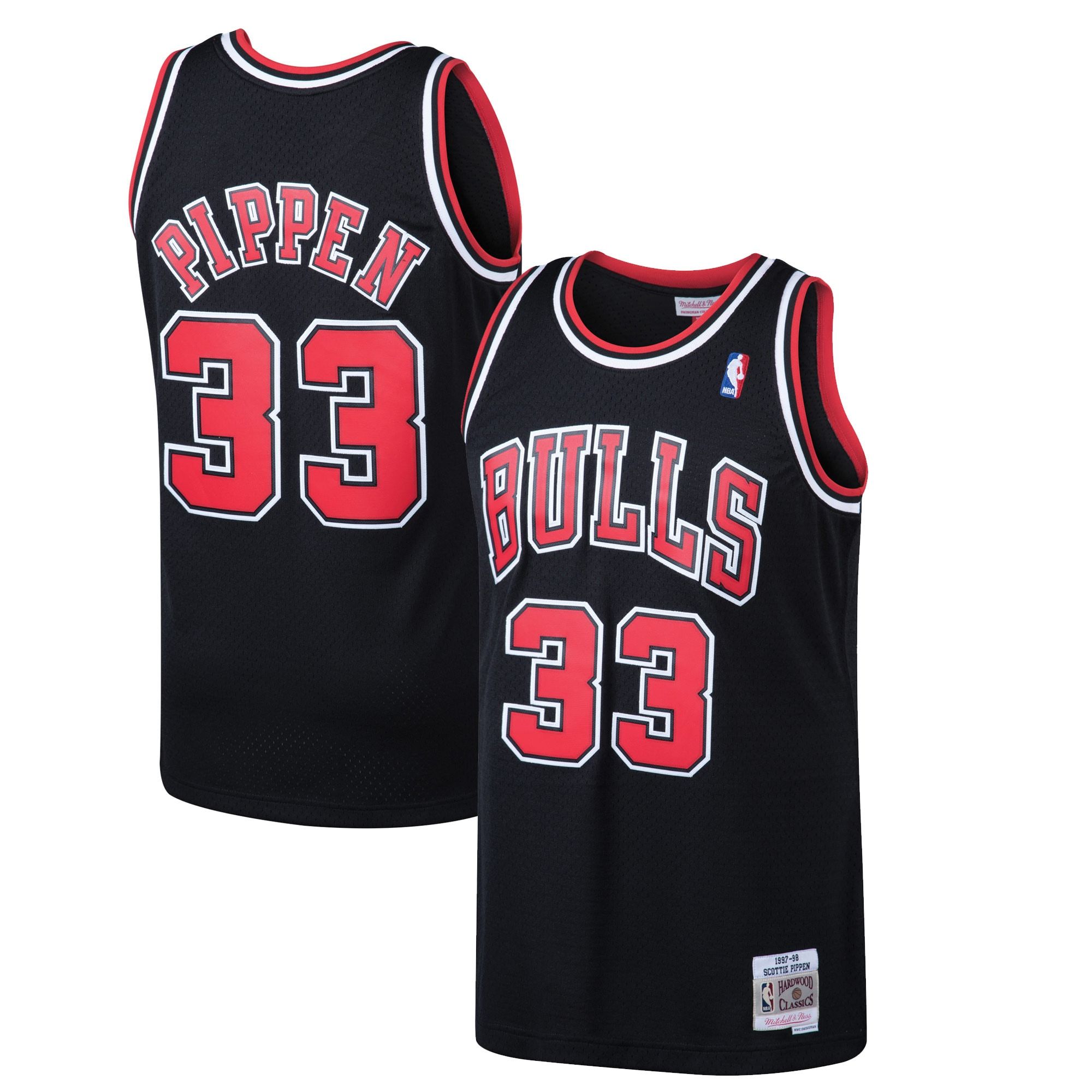 Men's Chicago Bulls Scottie Pippen Mitchell & Ness White Hardwood Classics Swingman Jersey
