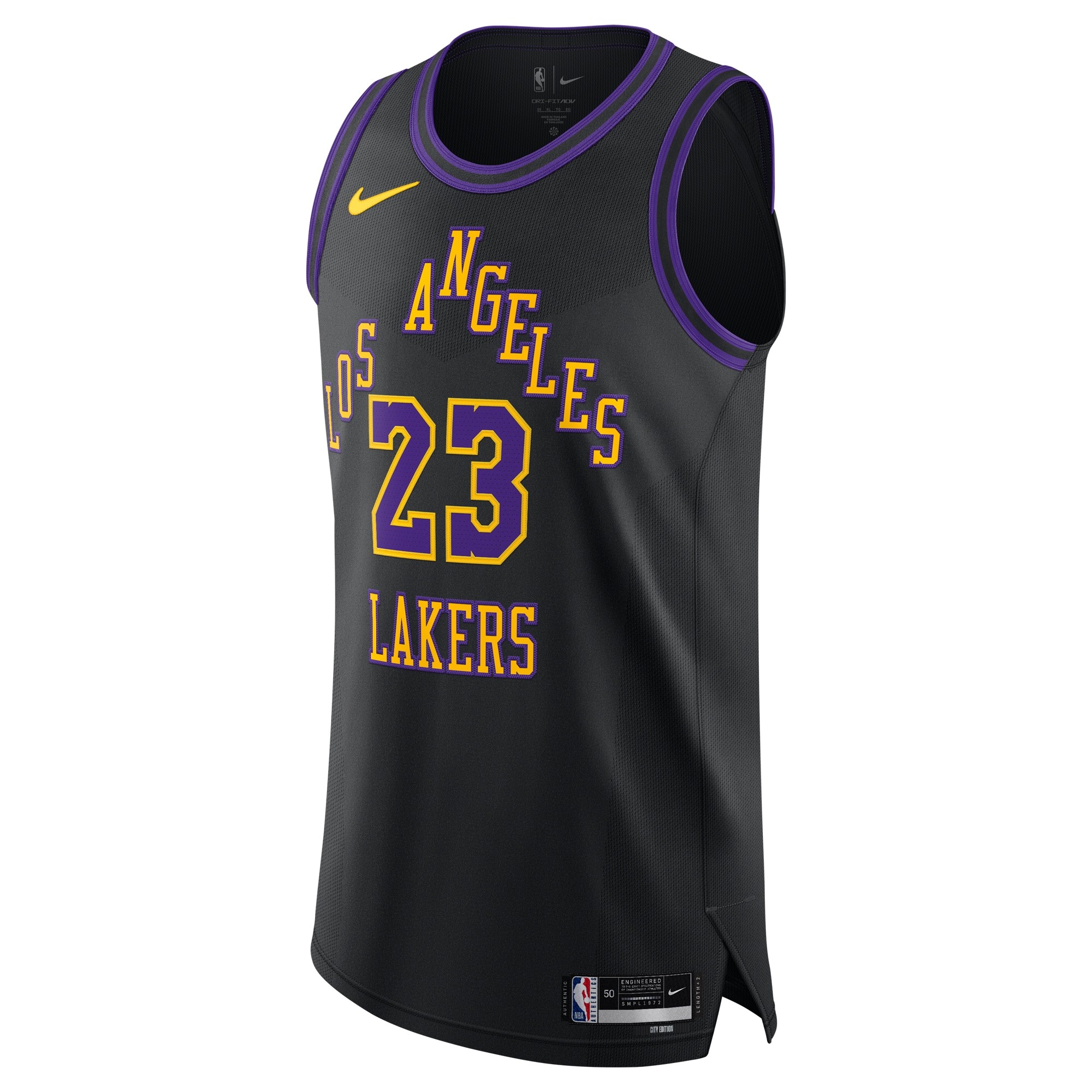 Unisex Los Angeles Lakers LeBron James Nike Black 2025/26 Authentic Jersey - City Edition