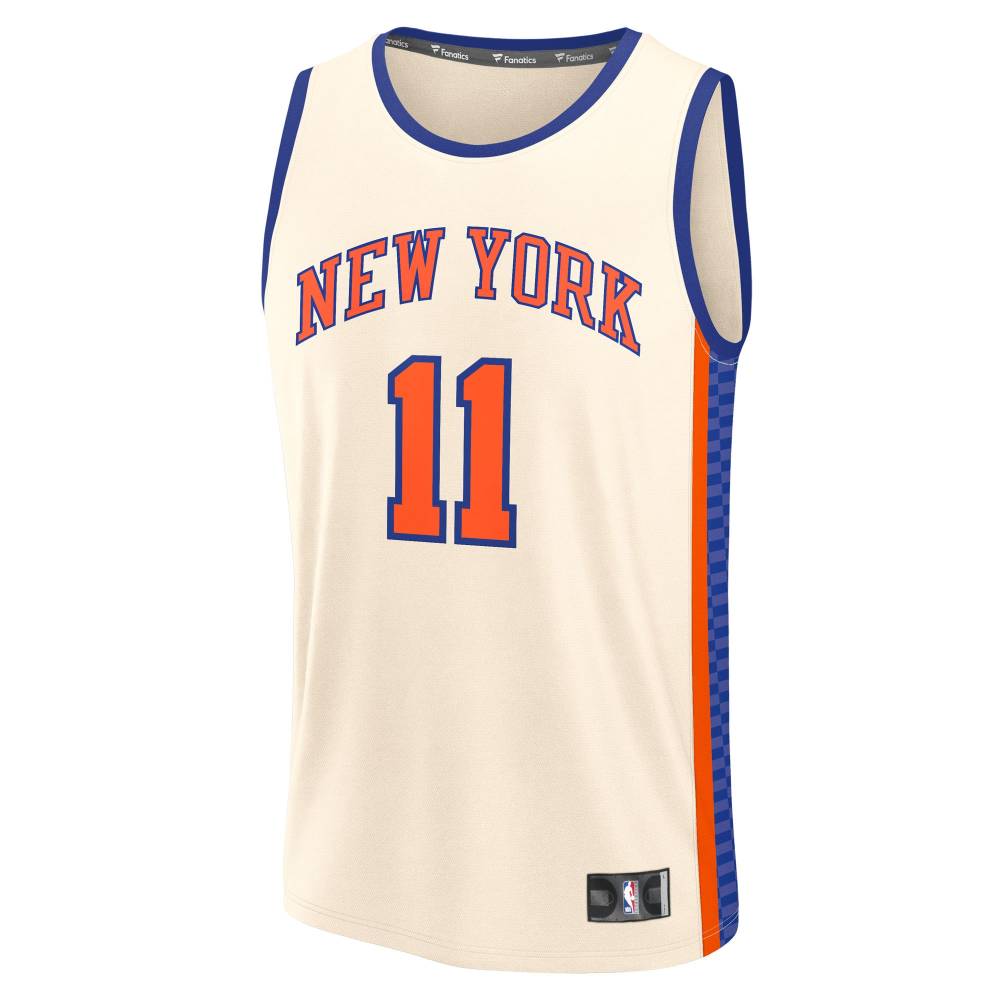Men's New York Knicks Jalen Brunson Fanatics Cream 2025/26 City Edition Fast Break Jersey