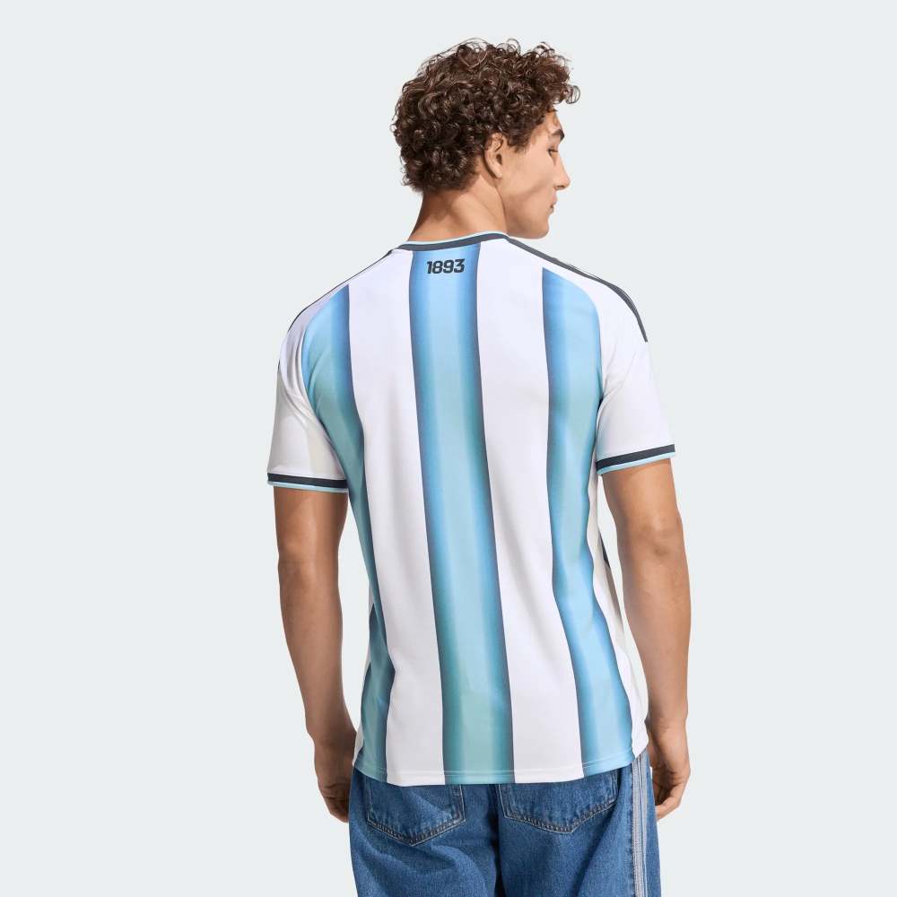 adidas Men's Lionel Messi Argentina 2026 Home World Cup Jersey (White/Icey Light Blue)