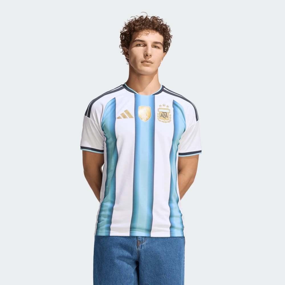 adidas Men's Lionel Messi Argentina 2026 Home World Cup Jersey (White/Icey Light Blue)