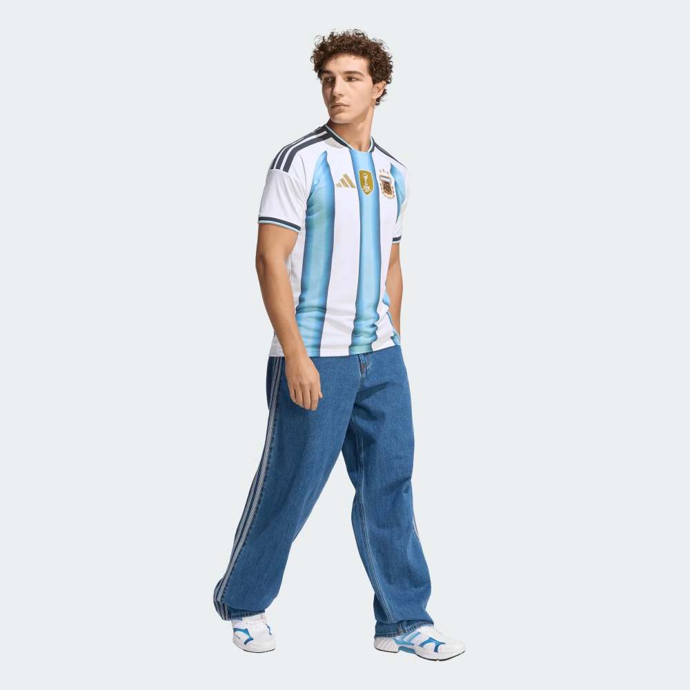 adidas Men's Lionel Messi Argentina 2026 Home World Cup Jersey (White/Icey Light Blue)