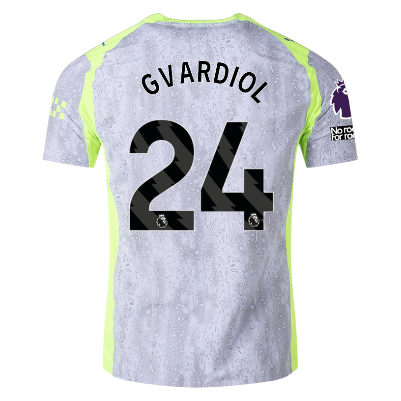 Puma Manchester City Authentic Gundogan Third Jersey w/ EPL + No Room For Racism 25/26 (Cool Weather/Pro Green)