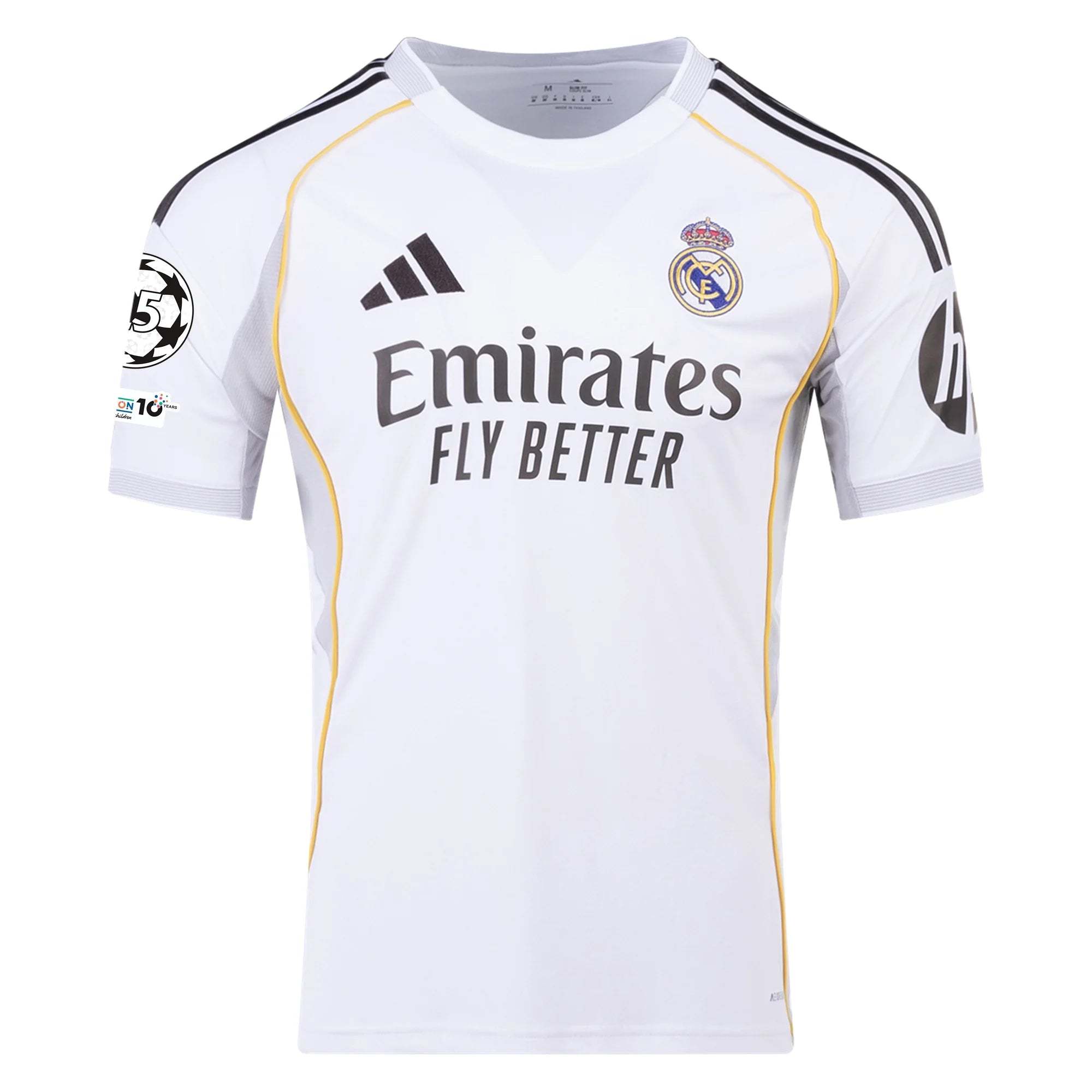adidas Jude Bellingham Real Madrid 25/26 Home Jersey w/ Champions League Patches (White)