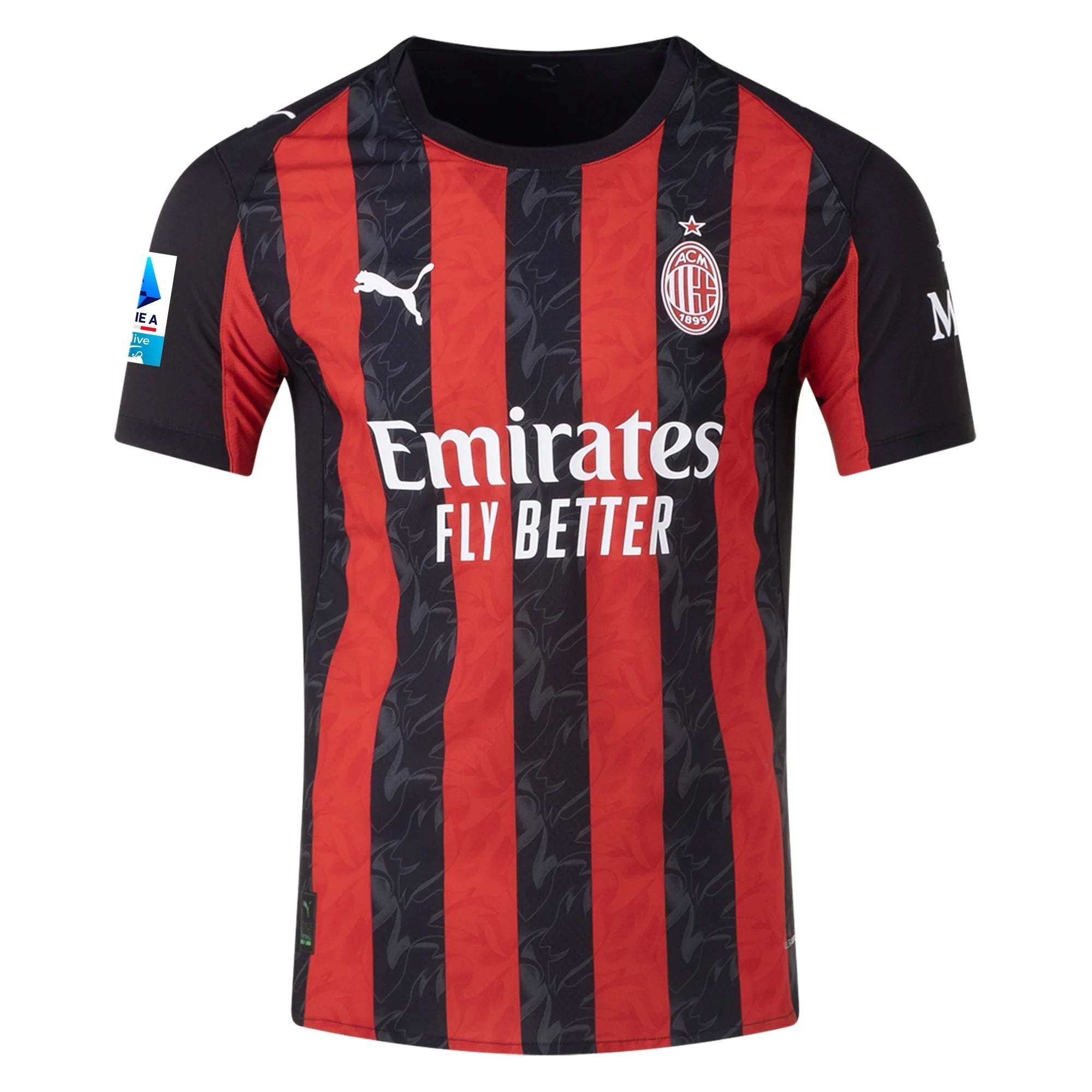 Puma Pulisic Men's AC Milan Authentic Home Jersey 25/26 w/ Seria A Patch (Red/Black)