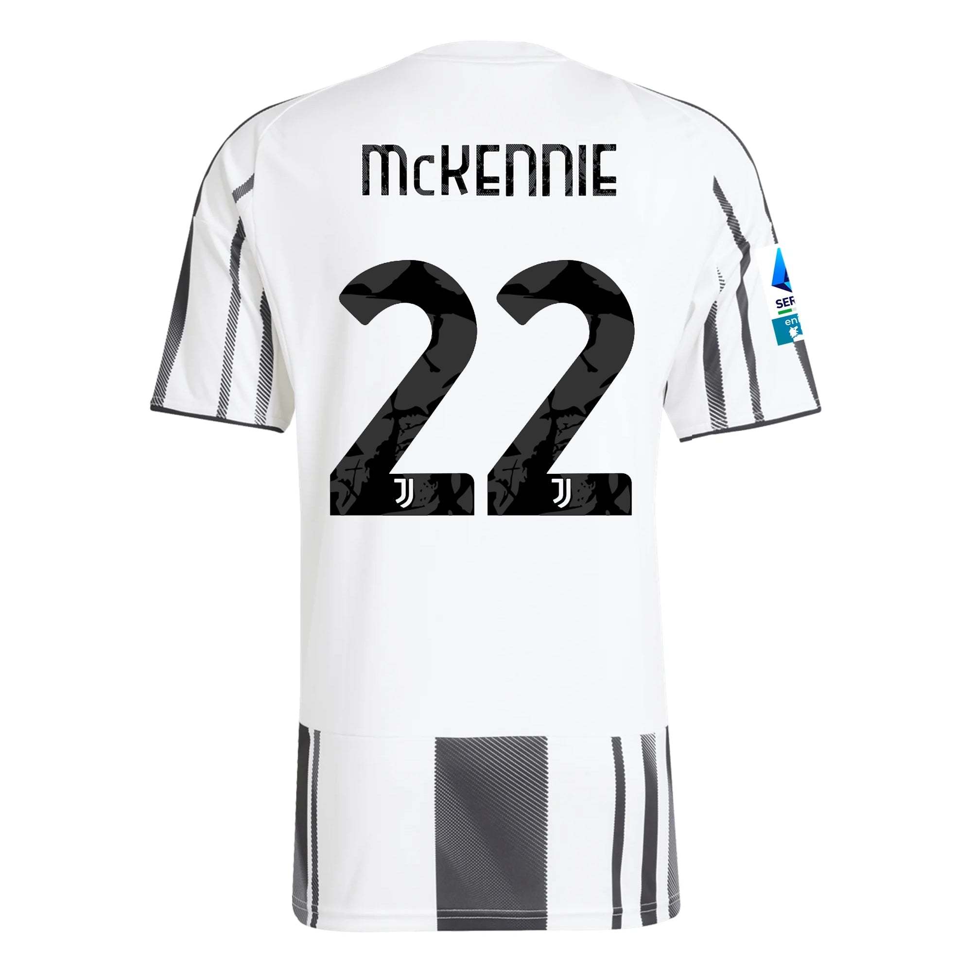 adidas Men's Juventus Weston McKennie Home Jersey w/ Serie A Patch 25/26 (White/Black/Pink)