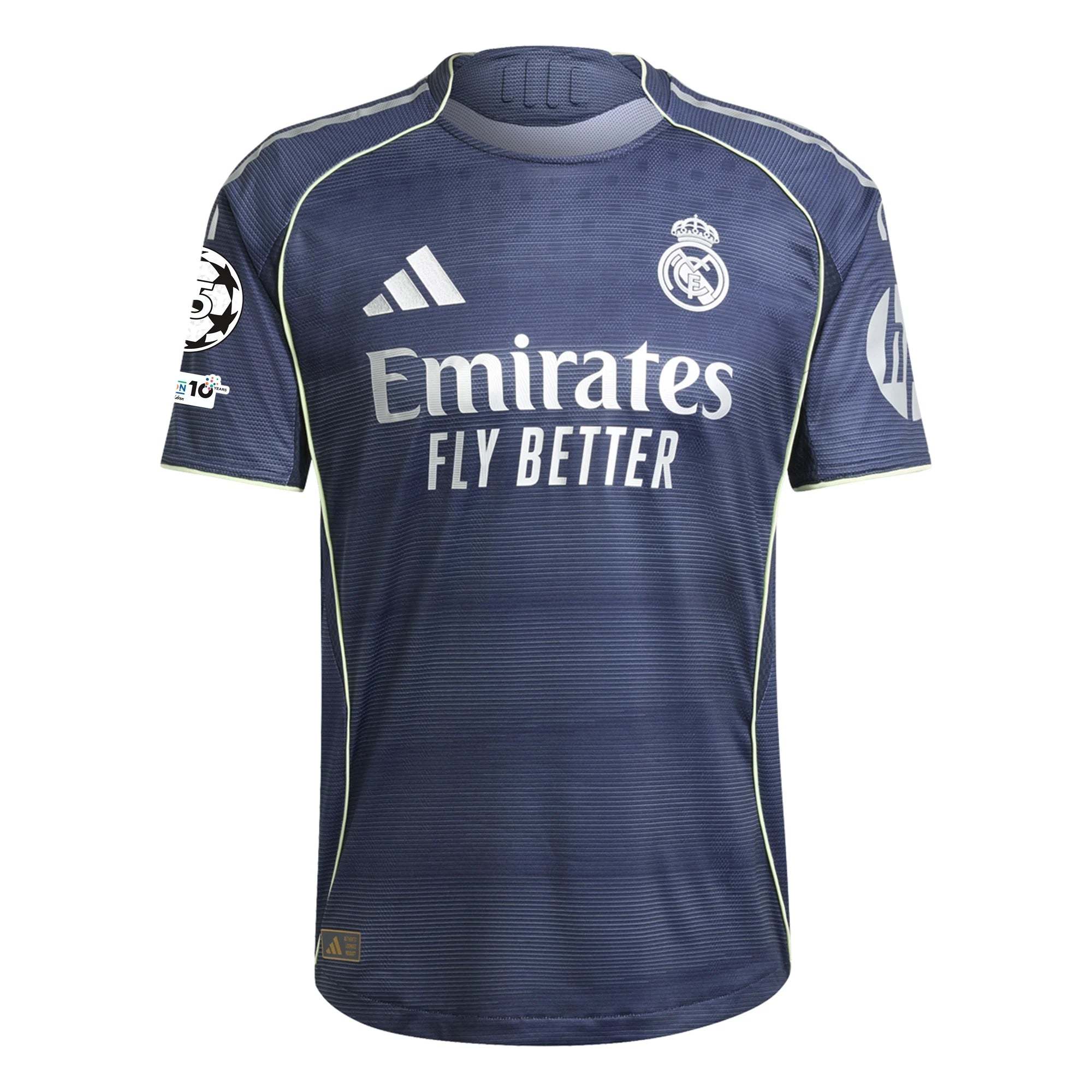 adidas Jude Bellingham Real Madrid Authentic Away Jersey 25/26 w/ Champions League Patches (Legend Ink