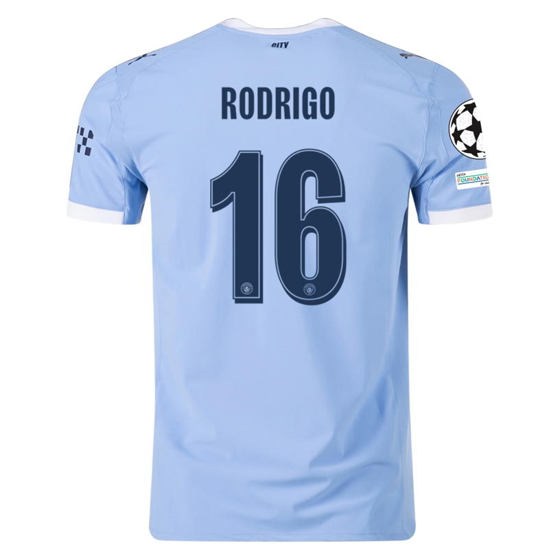 Puma Manchester City Authentic Cherki Home Jersey w/ Champions League Patches 25/26 (Team Light Blue/White)