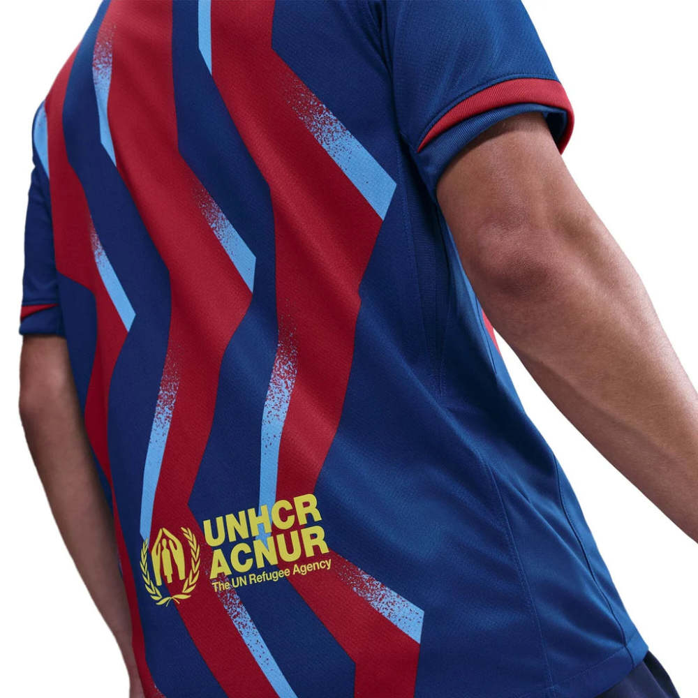 Nike Men's FC Barcelona Gavi 4th Jersey 25/26 w/ La Liga Patches (Blue/Red/Yellow)