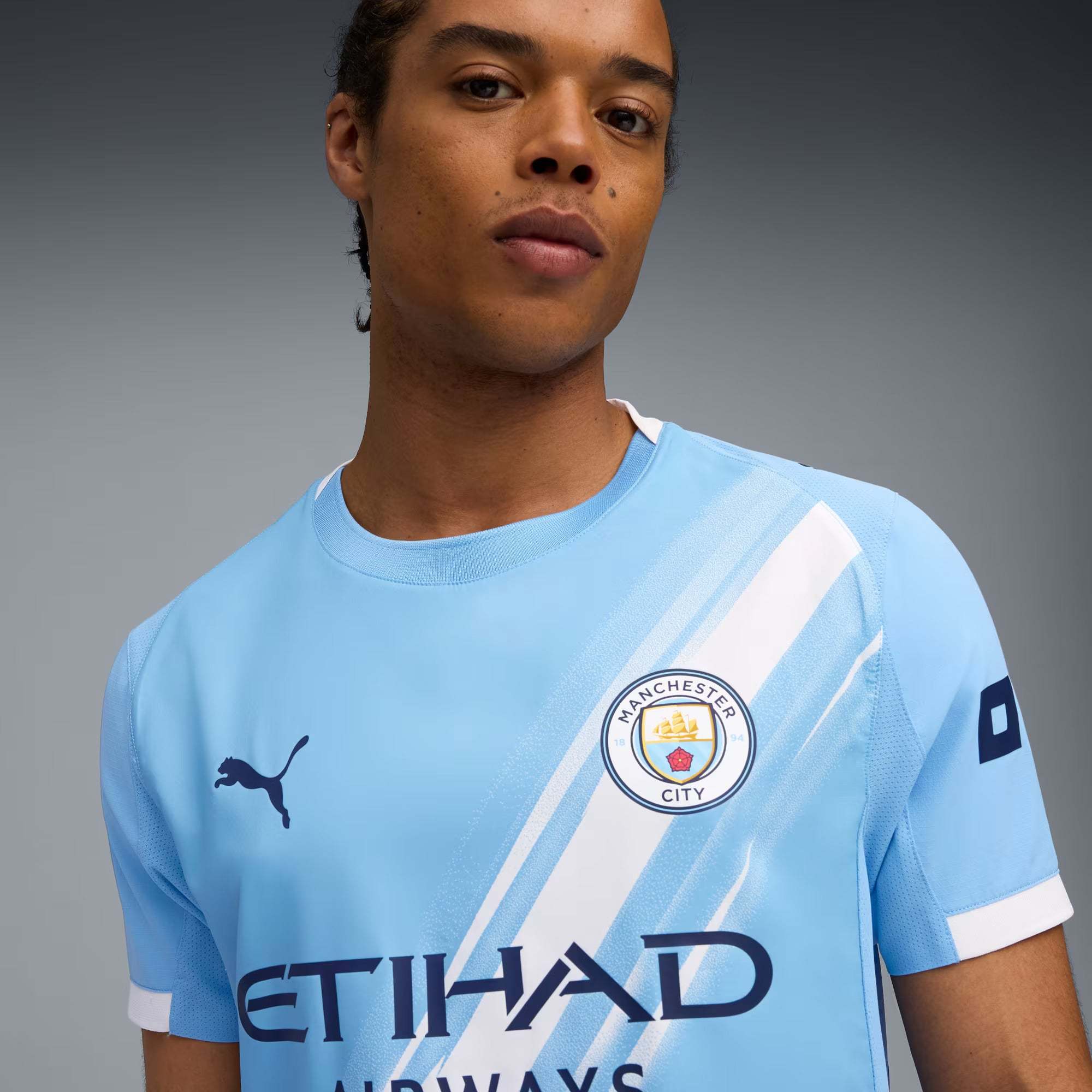 Puma Manchester City Authentic Home Jersey w/ Cub World Cup Patches 25/26 (Team Light Blue/White)