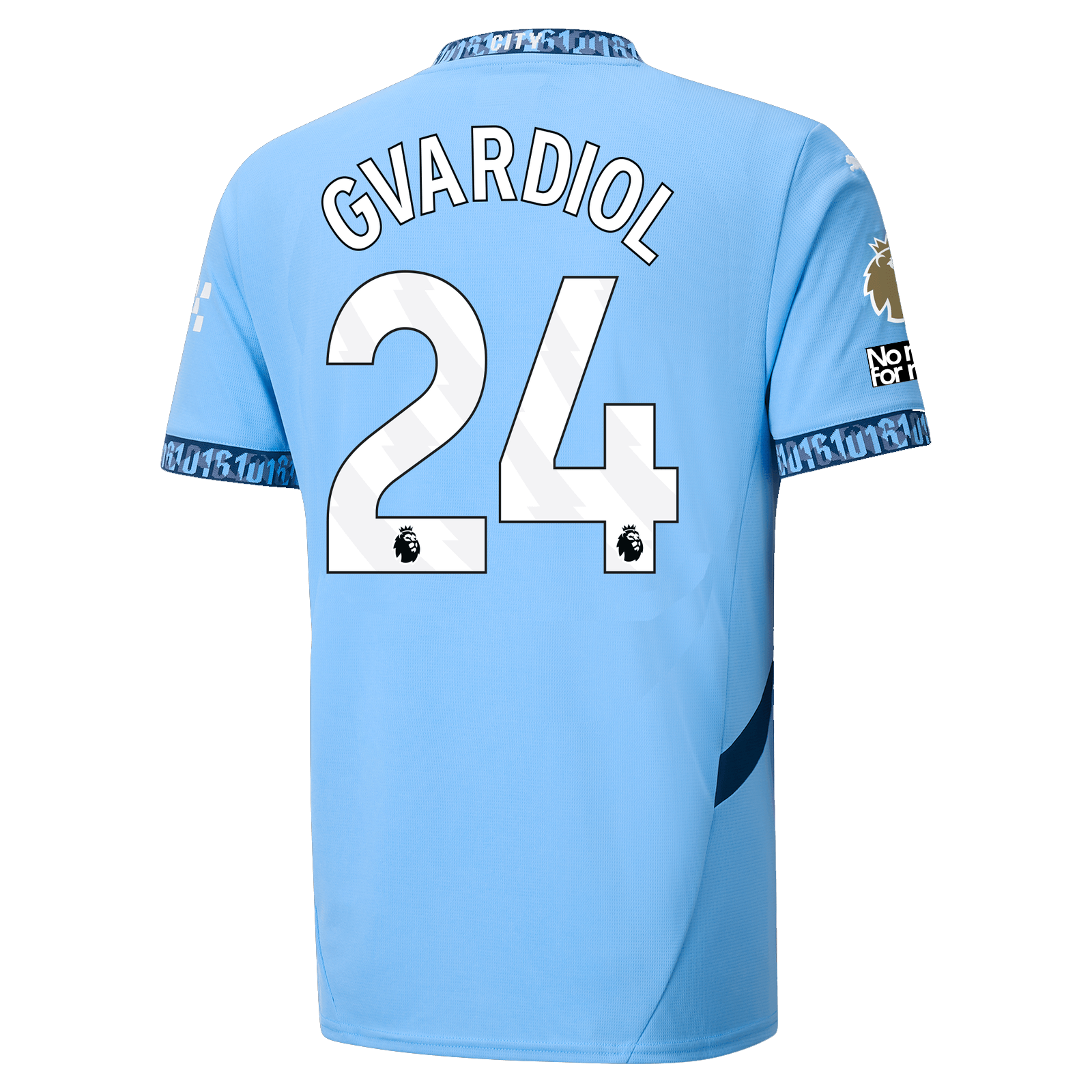 Puma Manchester City Jo?ko Gvardiol Home Jersey w/ EPL + No Room For Racism + Club World Cup Patches 24/25 (Team Light Blue/Marine Blue)