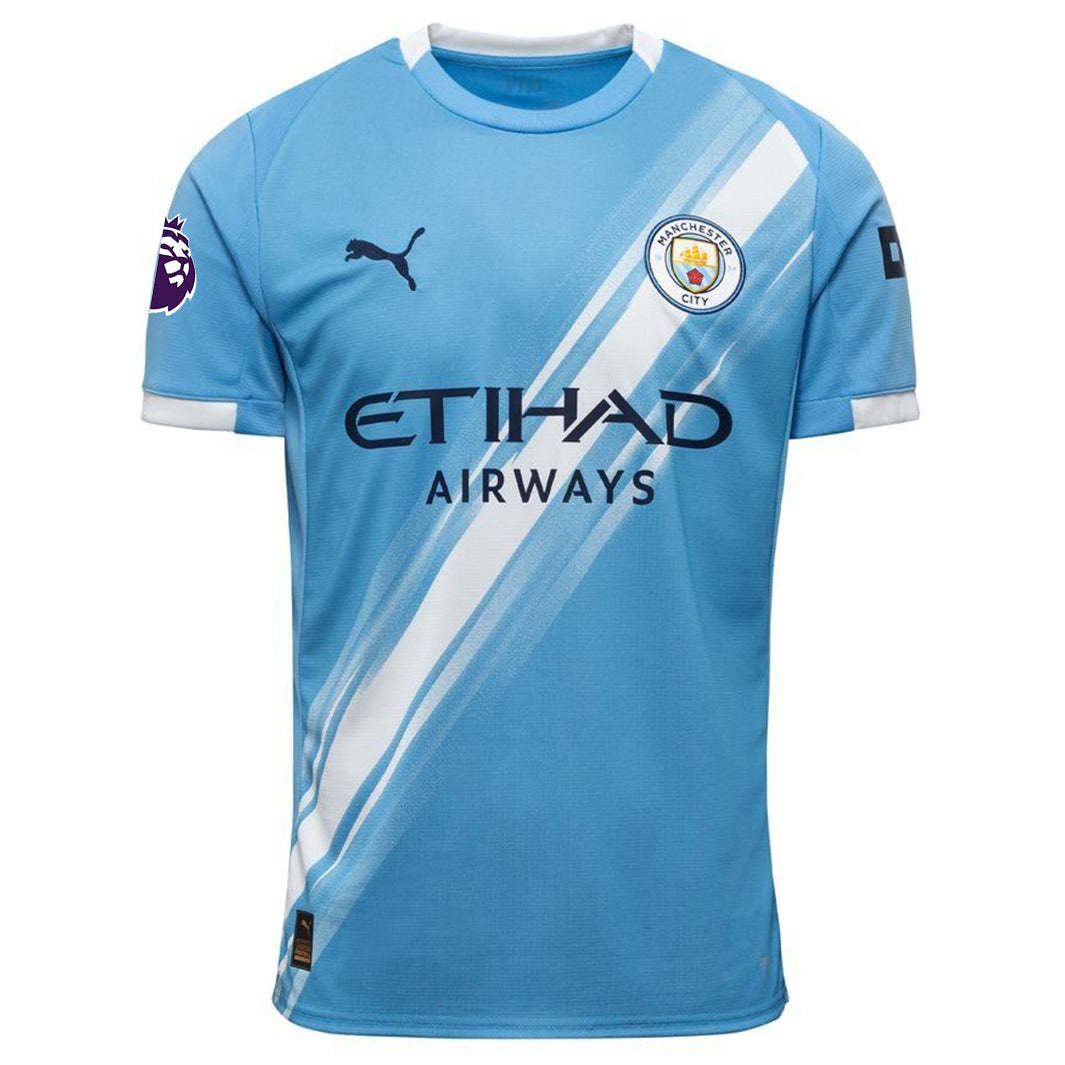 Puma Claudio Echeverri Manchester City Home Jersey 25/26 w/ EPL + Sponsor Patch (Team Light Blue/Puma White)