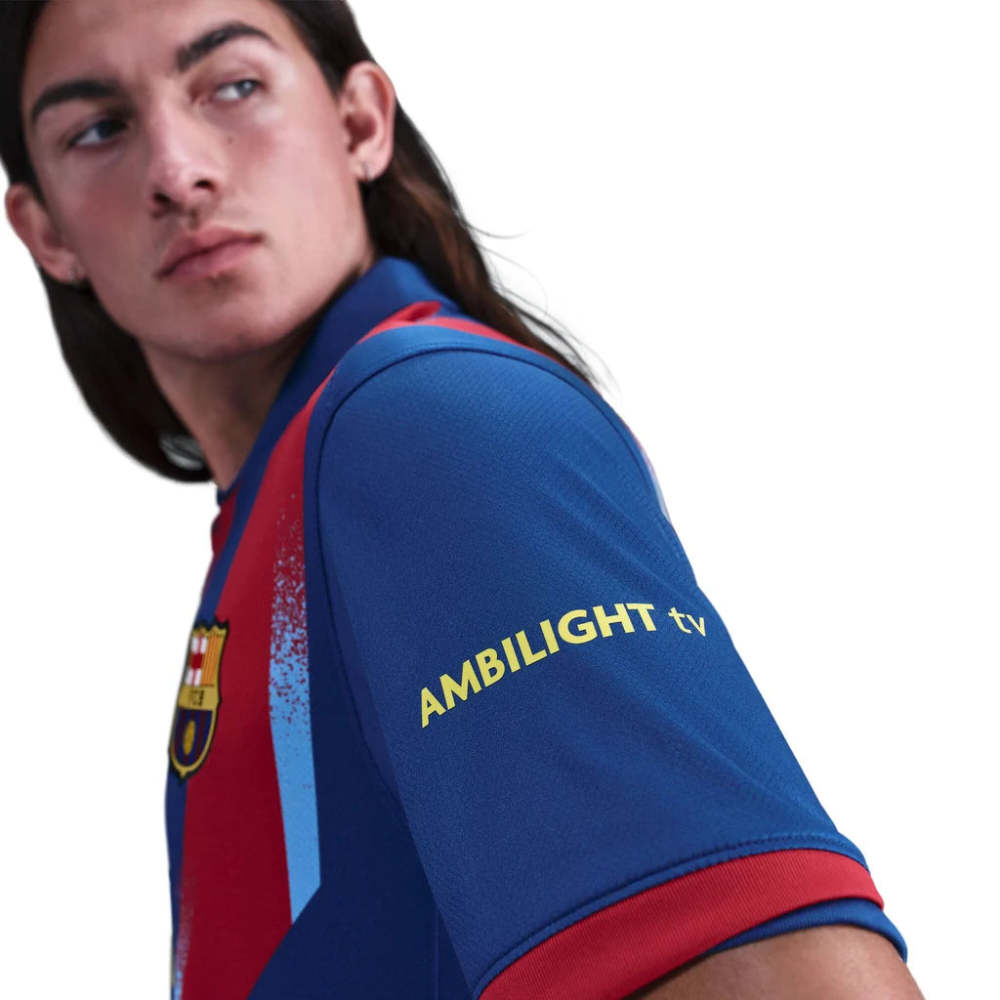 Nike Men's FC Barcelona Gavi 4th Jersey 25/26 w/ La Liga Patches (Blue/Red/Yellow)