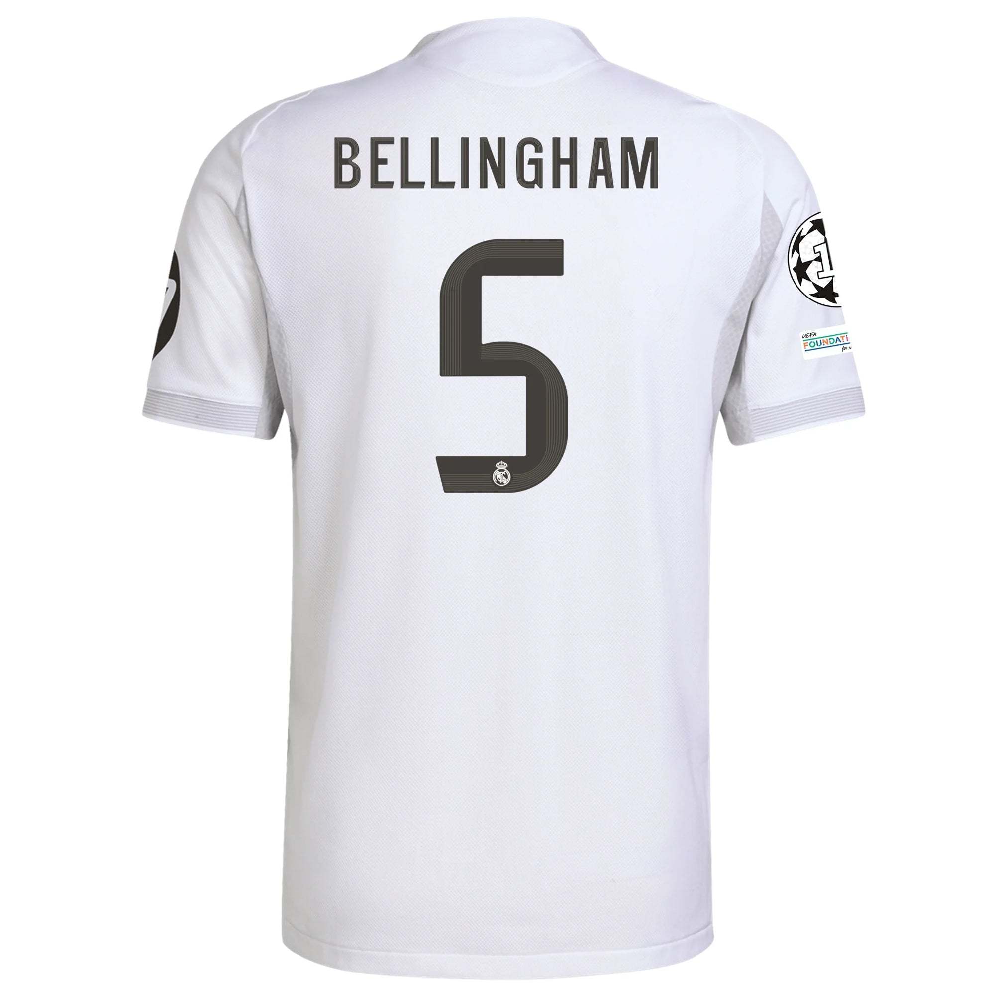 adidas Jude Bellingham Real Madrid Authentic Home Jersey 25/26 w/ Champions League Patches (White)