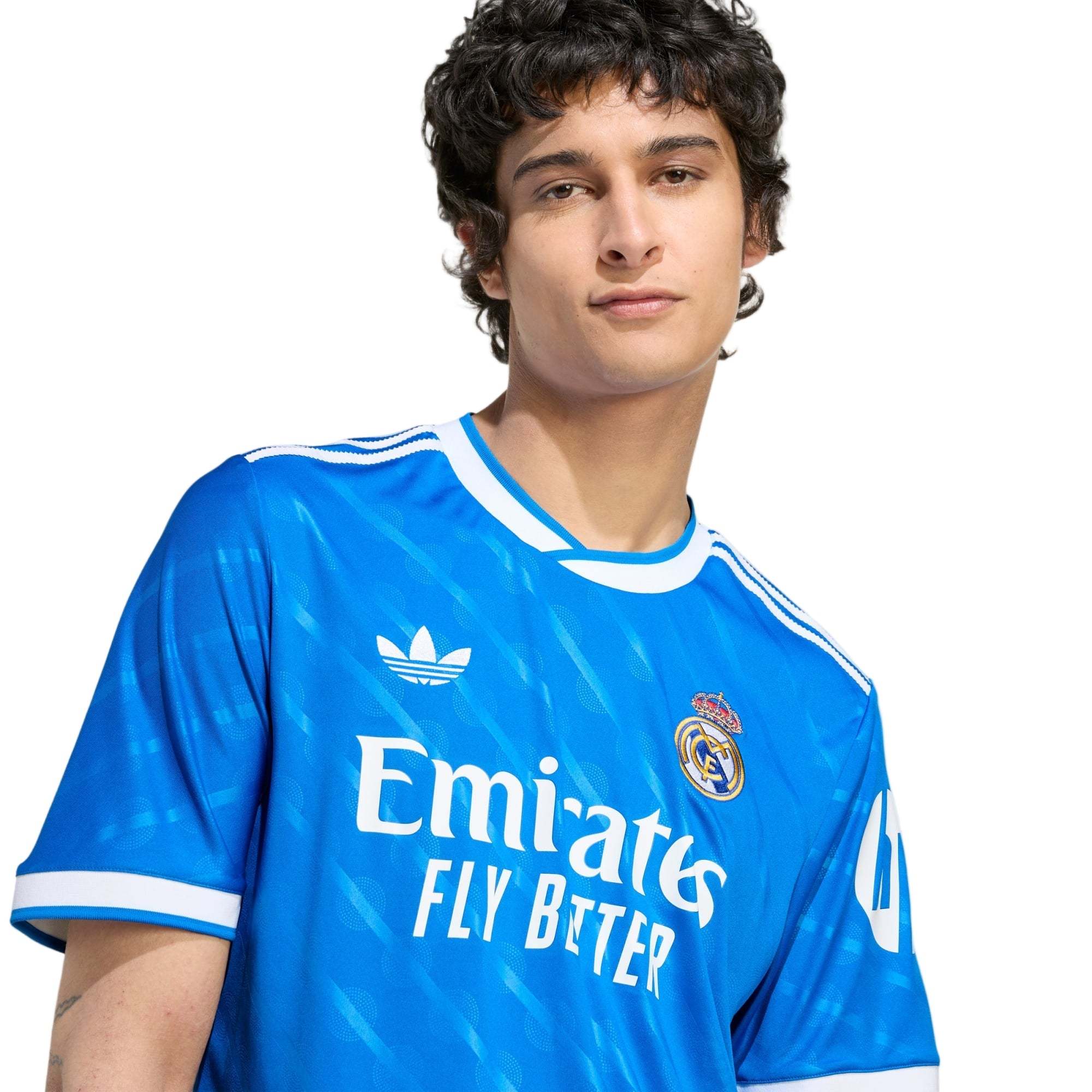 adidas Gonzalo Men's Real Madrid Third Jersey 25/26 w/ Champions League Patches (Blue/White)
