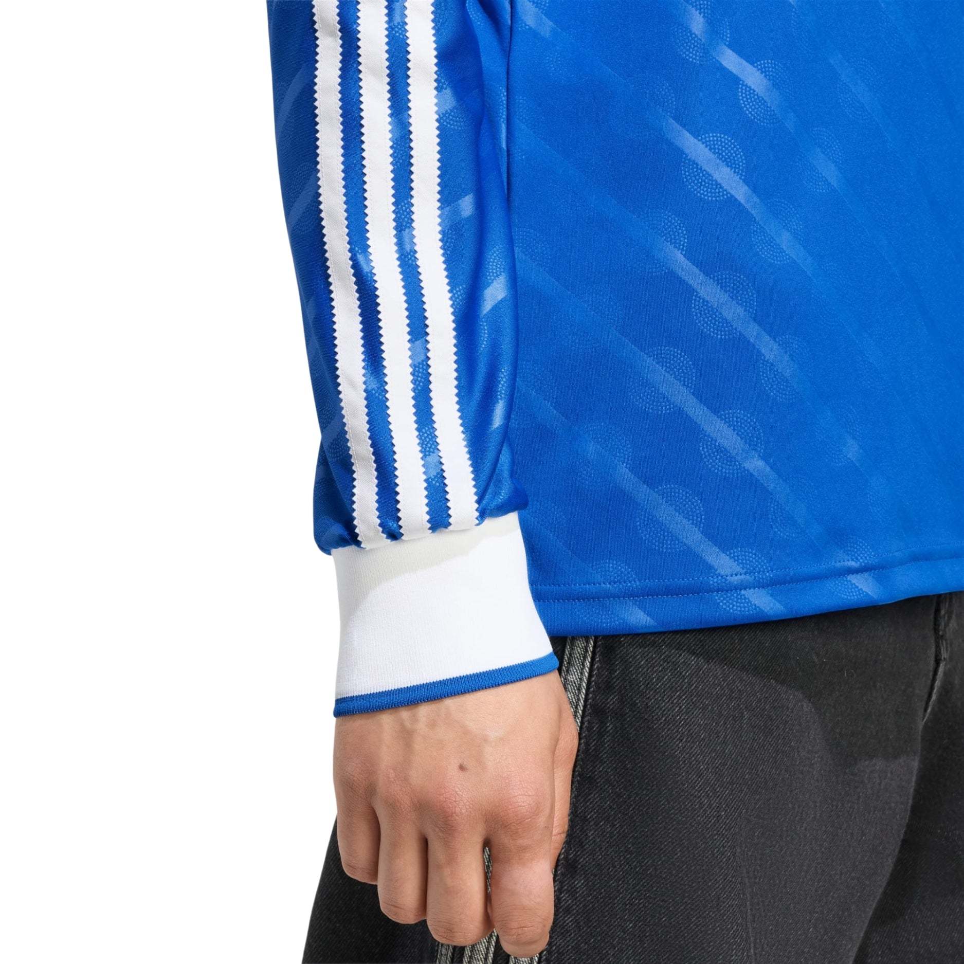 adidas Men's Real Madrid Trent Long Sleeve Third Jersey w/ Champions League Patches 25/26 (Blue/White)