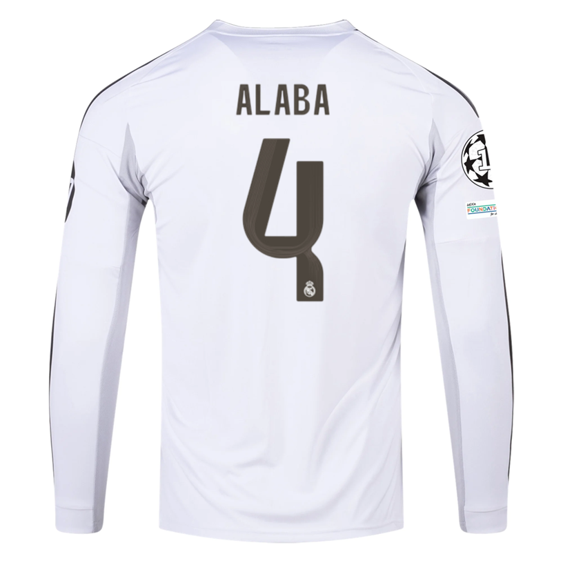 adidas Real Madrid Carvajal Long Sleeve Home Jersey w/ Champions League Patches 25/26 (White)