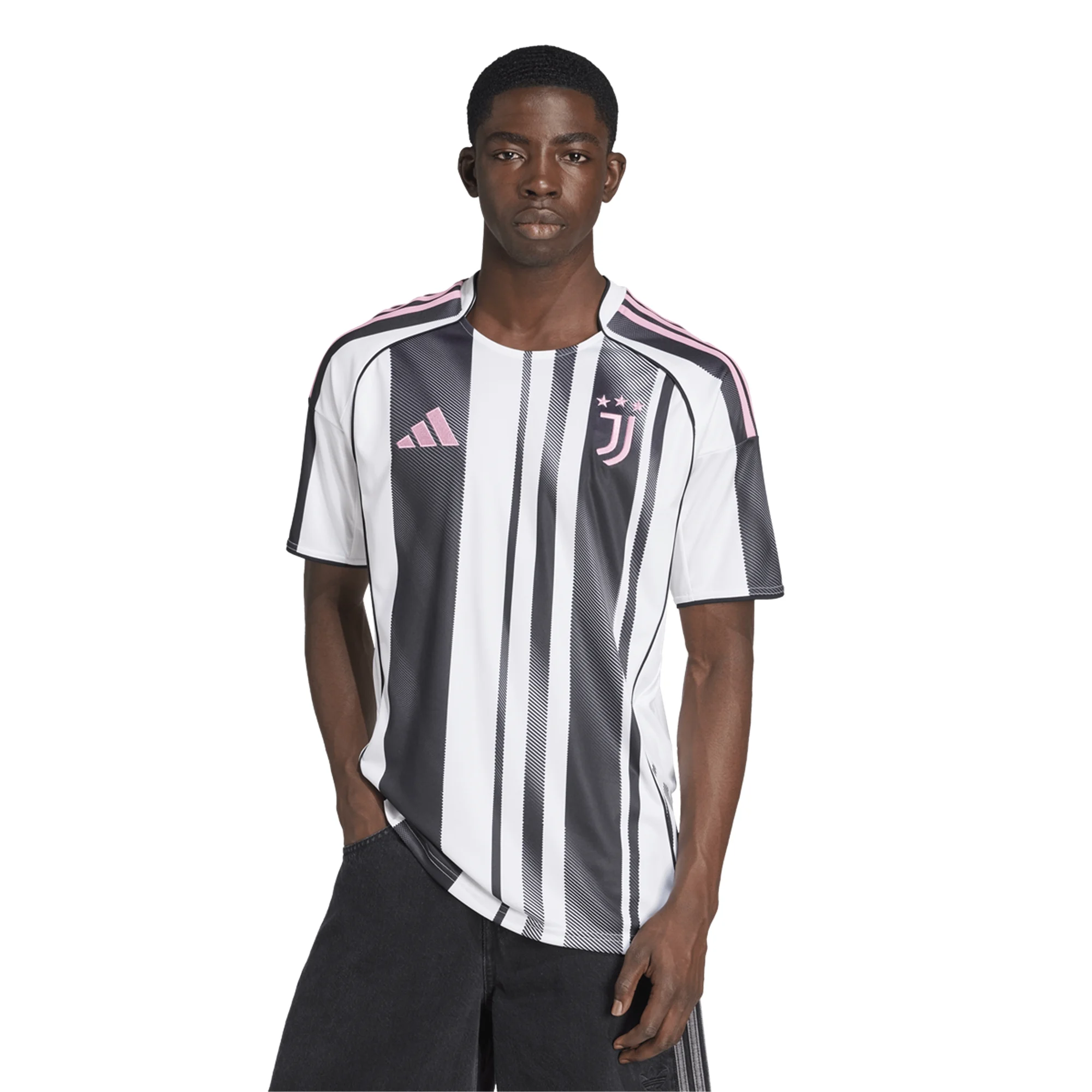 adidas Men's Juventus Home Jersey 25/26 (White/Black/Pink)