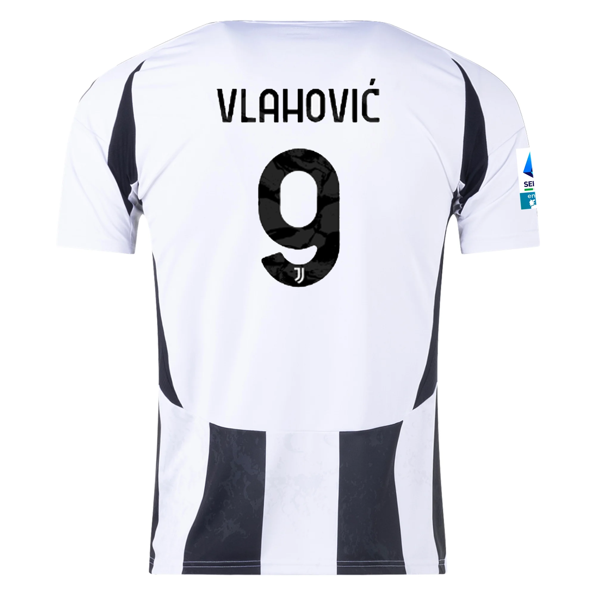 adidas Juventus Du?an Vlahovi? Home Jersey w/ Serie A Patch 24/25 (White/Black)