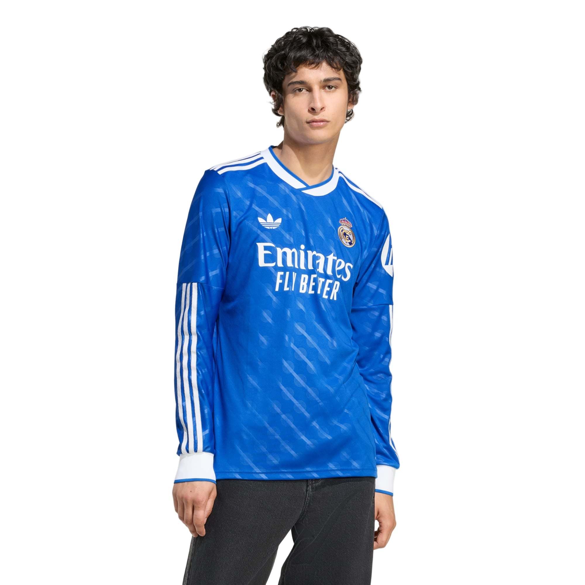 adidas Men's Real Madrid Long Sleeve Third Jersey 25/26 (Blue/White)
